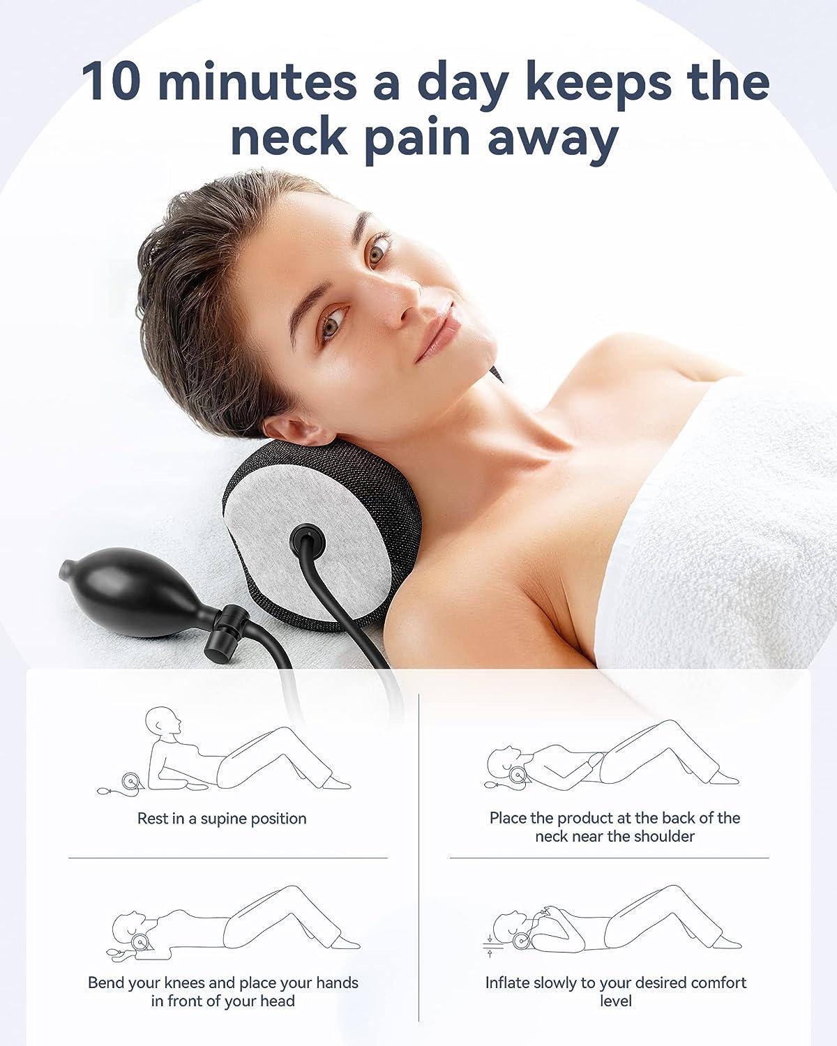 BLABOK Neck Stretcher Cervical Spine Traction Device to Relieve Neck and  Shoulder Fatigue and Pain, Chiropractic Cushion for Relief TMJ Pain  Headache Muscle : : Health, Household & Personal Care