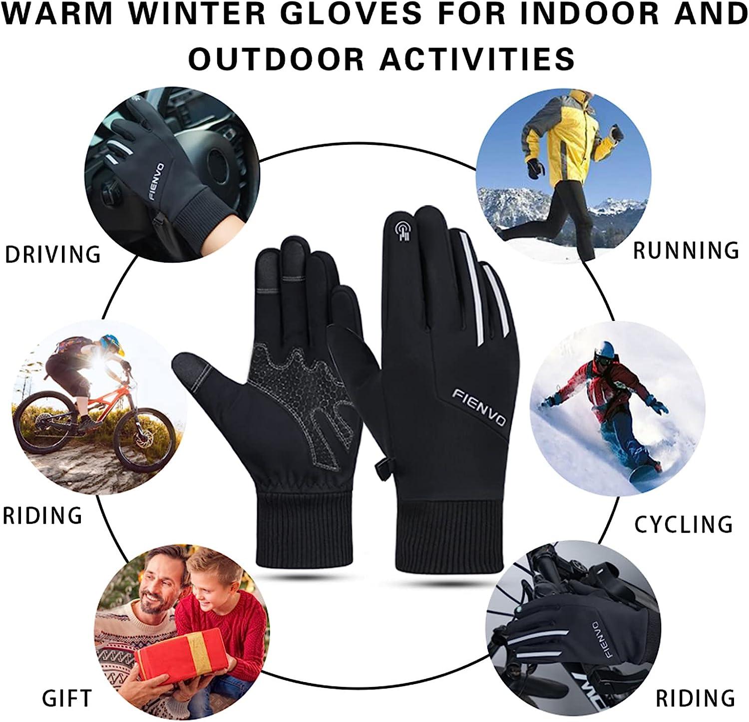 Winter Waterproof Fishing Gloves For Men Women Touch Screen Outdoor Sports  Running Cycling Windproof Breathable Non-Slip Gloves