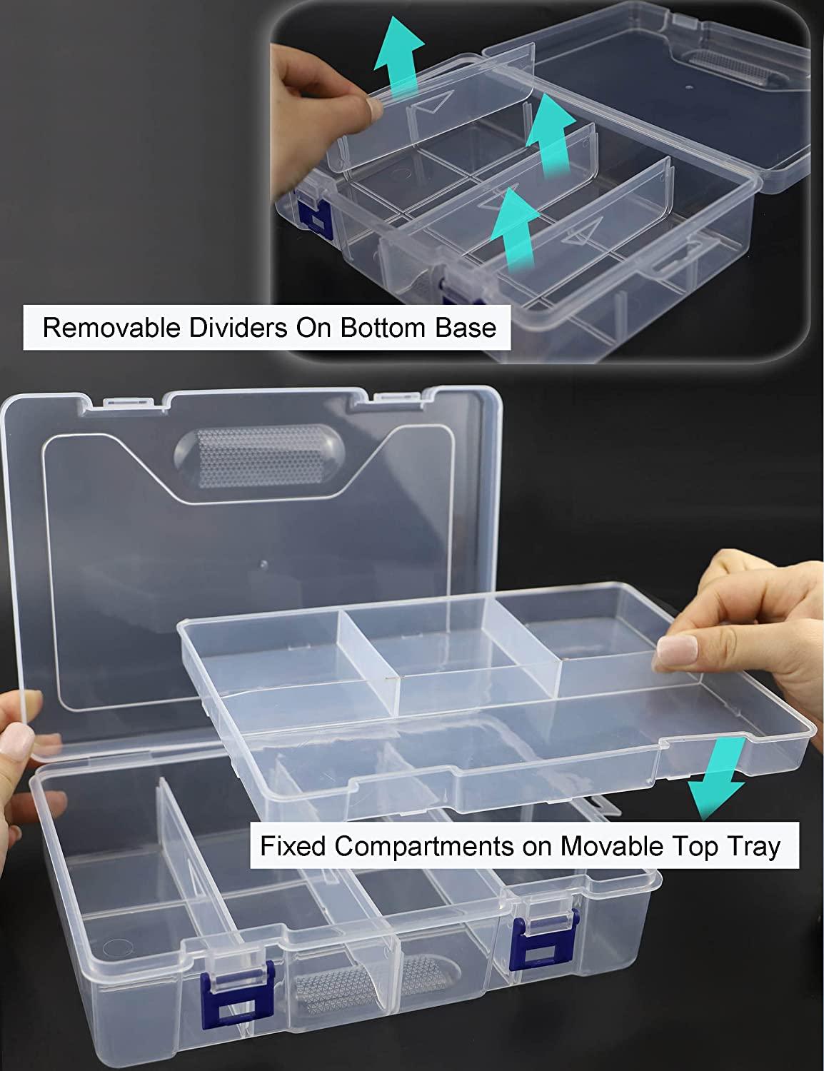 Tackle Box Small Fishing Box Organizer 2 Pack 3500 Tackle Tray Clear  Plastic Storage Box with Dividers Sorting Snackle Box