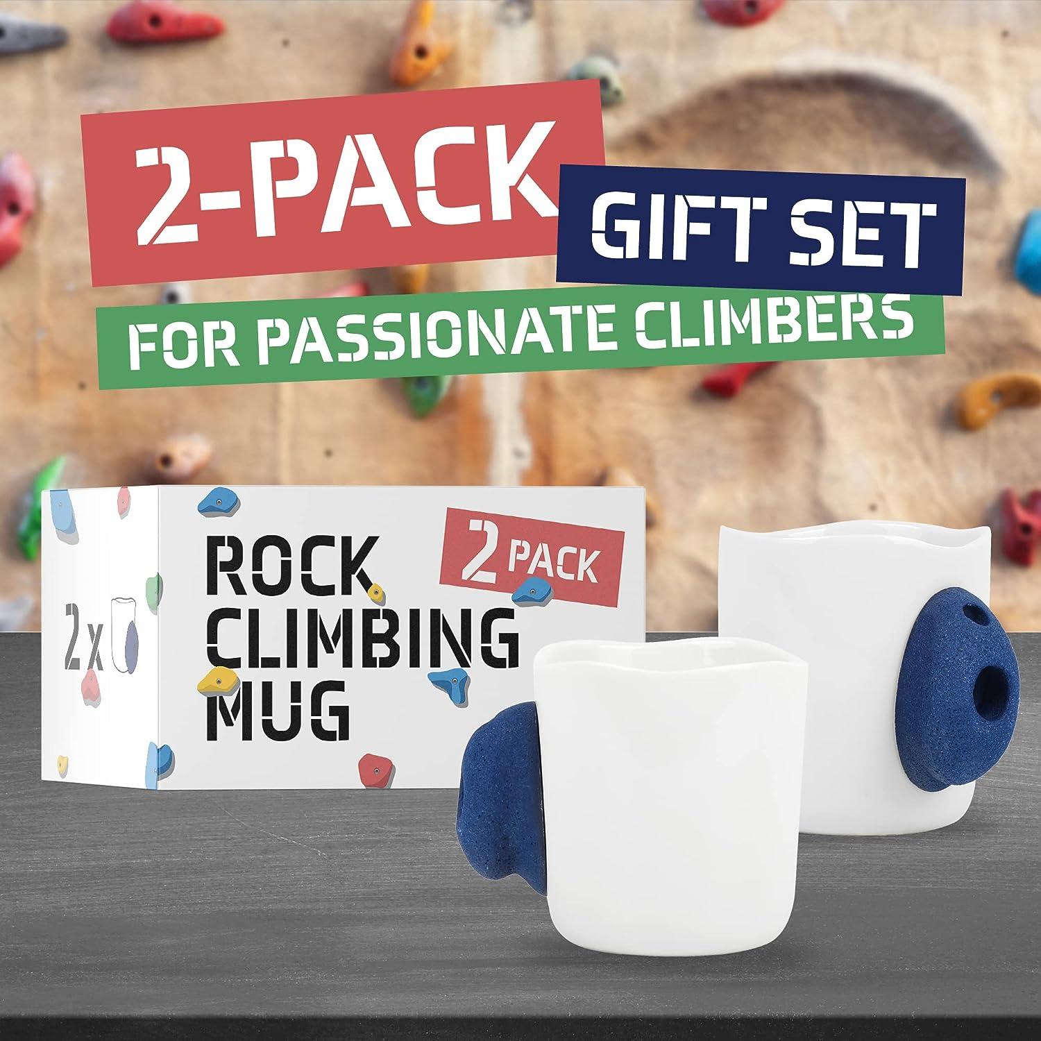 Uiifan 2 Pcs Rock Climbing Mug Rock Climbing Gifts 12 oz Climber Hold Mug  with Climber Handle Hold Mountain Climbing Gifts and Accessories Pinch