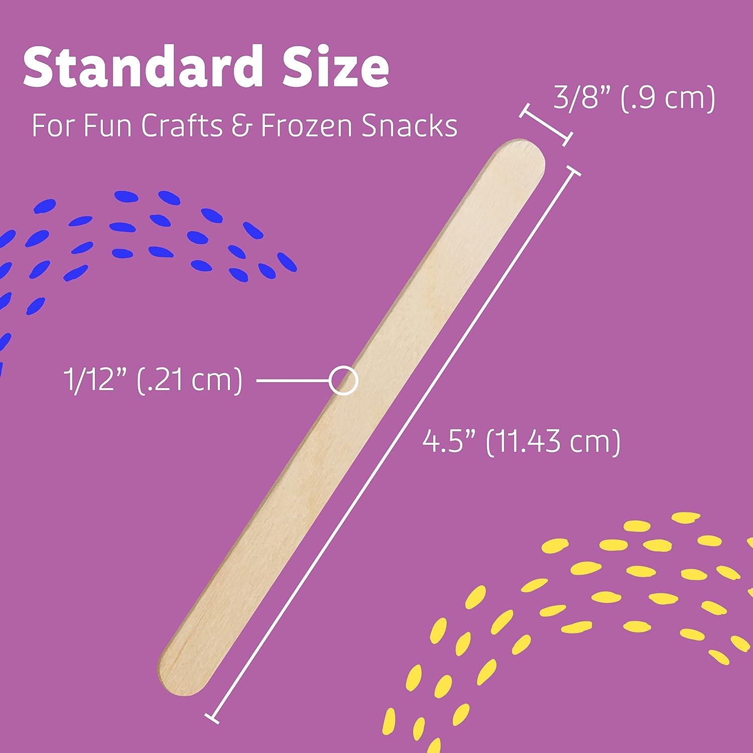 Wooden Craft Stick Premium Natural Wooden Piece Ice Cream Sticks 4-1/2”  Popsicle Sticks (200)