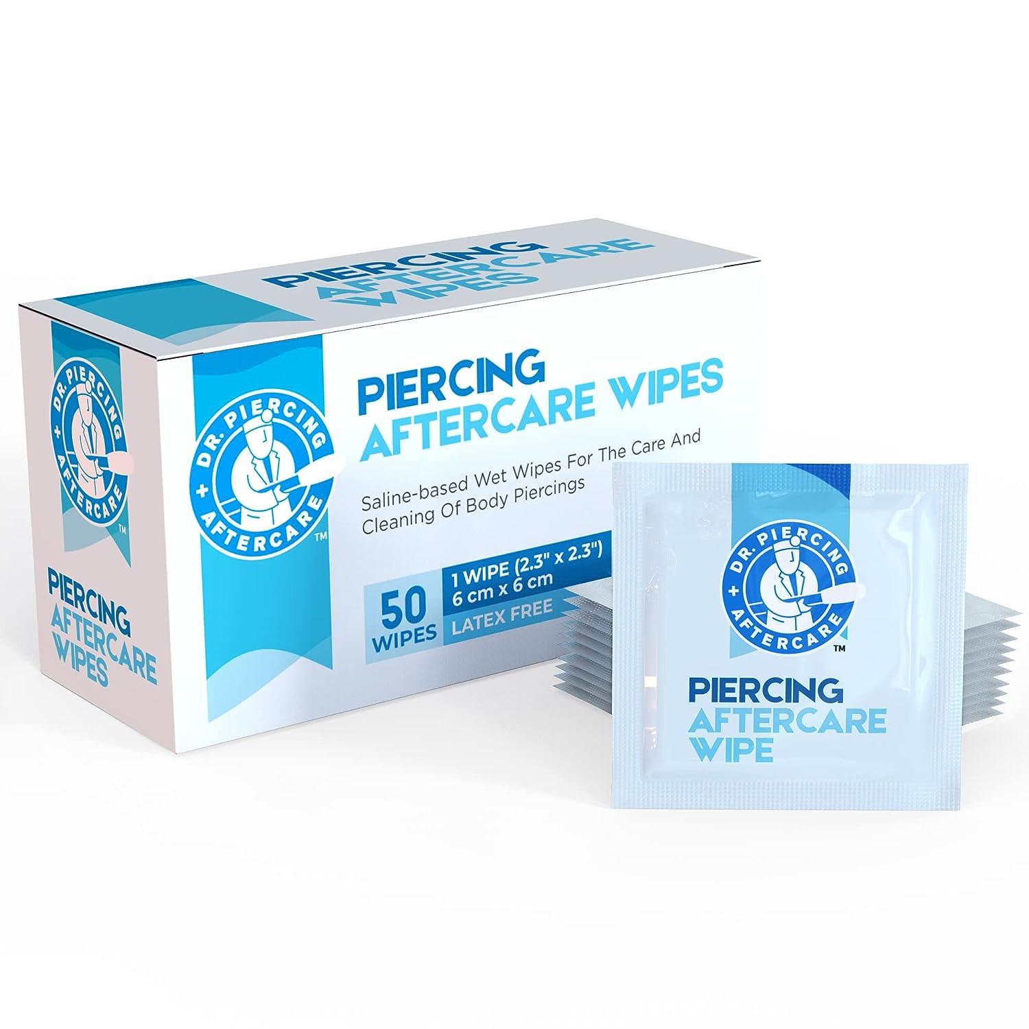 Dr. Piercing Aftercare Wipes - Gentle Wound Wash Saline Solution