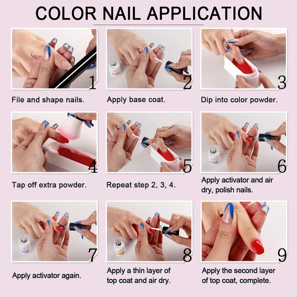 Dip Powder Nail Kit, 12 Colors Dipping Powder Nails Art Kit with  Temperature Changing Color, Glitter, Florescent and Regular Color for  French Nail DIY for Girls | Wish