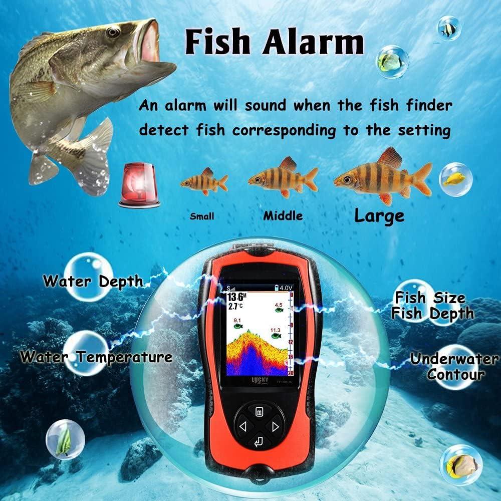 El Contente Portable Rechargeable Fish Finder Wireless Sonar Sensor Fishfinder Depth Locator