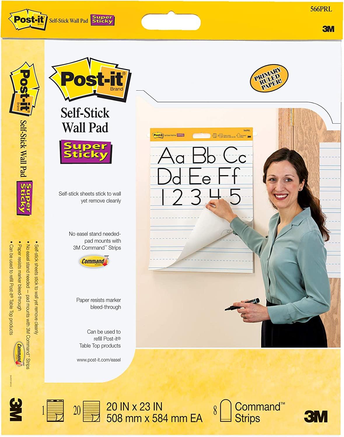 3 Pads Post-it Super Sticky Tabletop Easel Pad 20 x 23 White, 20 Sheets/ Pad
