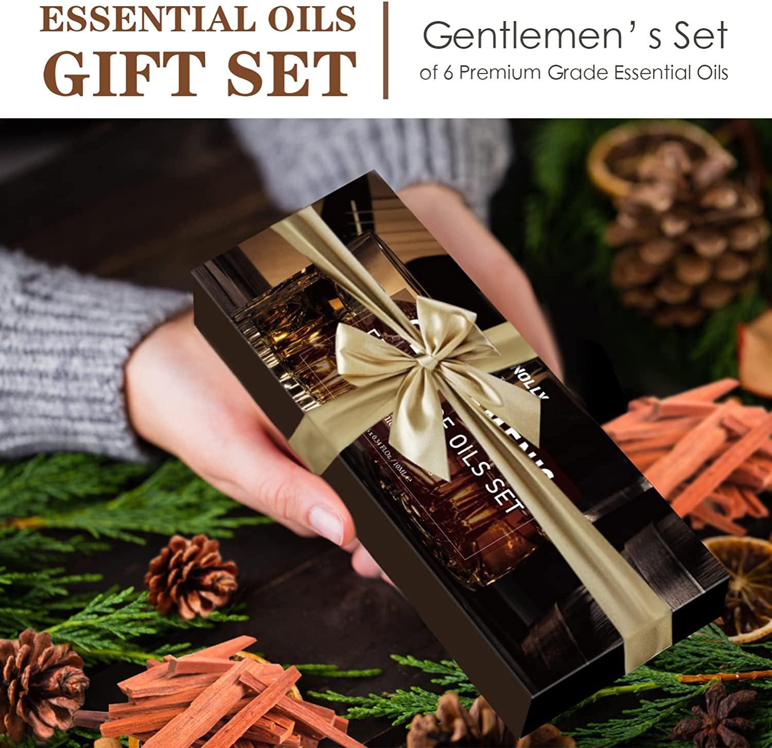 Essential Oils Set, Men Scents Fragrance Oil Aromatherapy Essential Oils  Kit for Diffuser (6x10ML) - Sandalwood, Cedar, Leather, Sweet Tobacco, Rum,  Cologne Aromatherapy Oils for Men A-Men Set