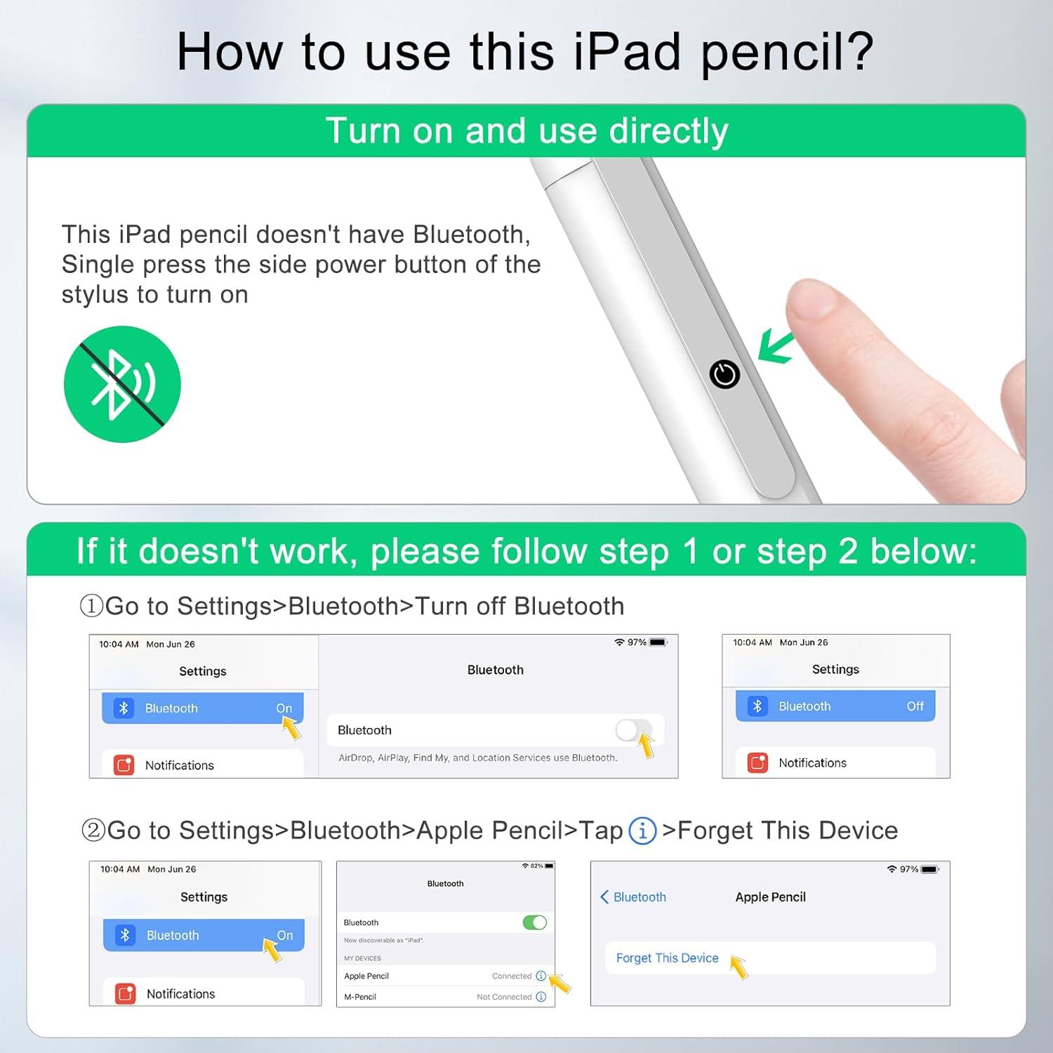 Stylus Pen for iPad, 13 mins Fast Charging Apple iPad Pencil with Palm  Rejection, Tilt Sensitivity, Work for 2018-2023 iPad Air 3/4/5, iPad Mini  5/6