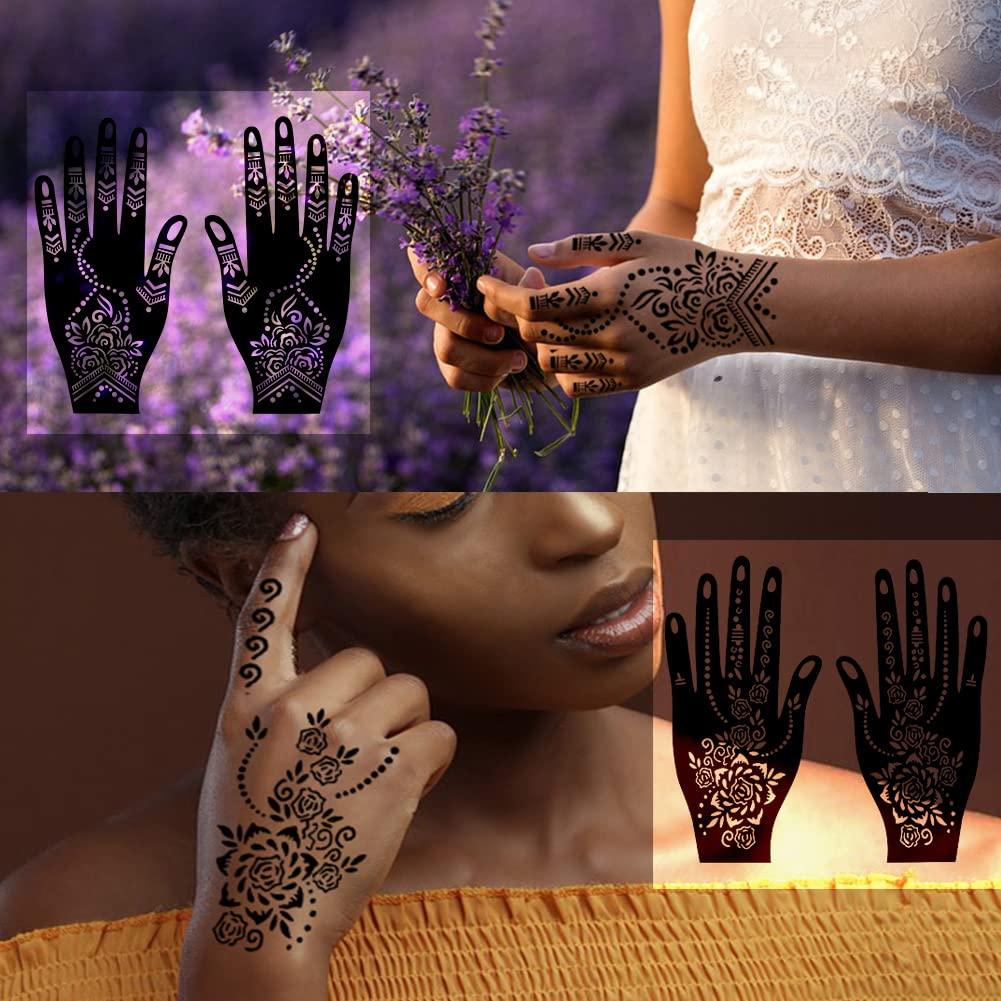 Henna Tattoo Stickers Lace Temporary Tattoo Waist Bracelet Flash Tatoos  Flower#8 | eBay