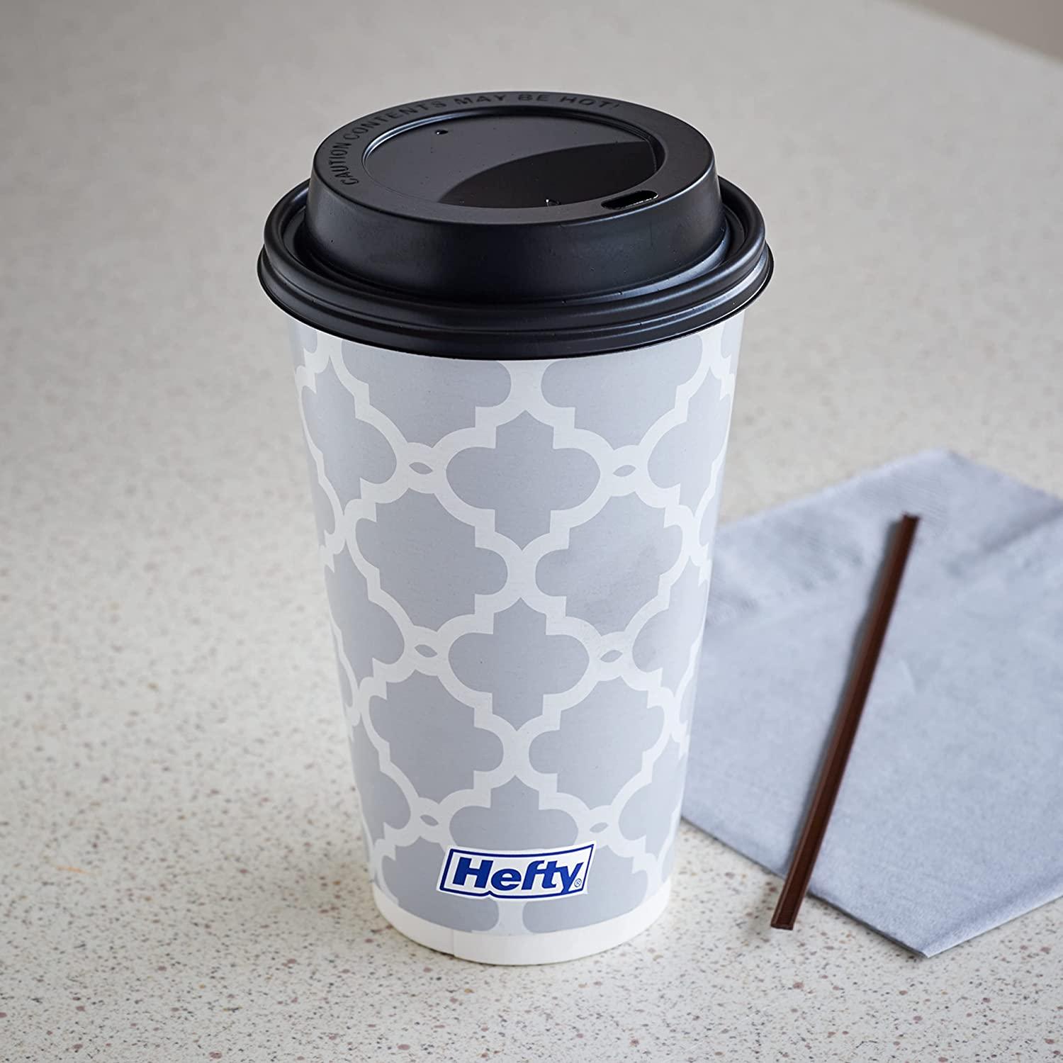 Hefty Hot Cups, To-Go, Leak Resistant Lids - 20 cups & lids