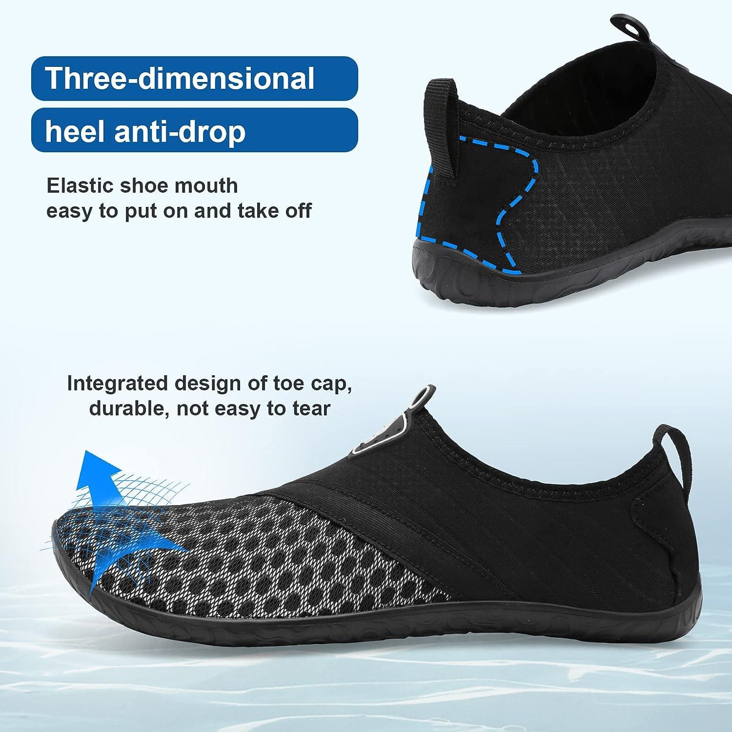 Fires Water Shoes for Women Men Quick Dry Barefoot Aqua Socks Breathable  Hiking Water Shoes Swim Beach Surf Yoga Shoes 13-14 Women/11-12 Men Fpblack