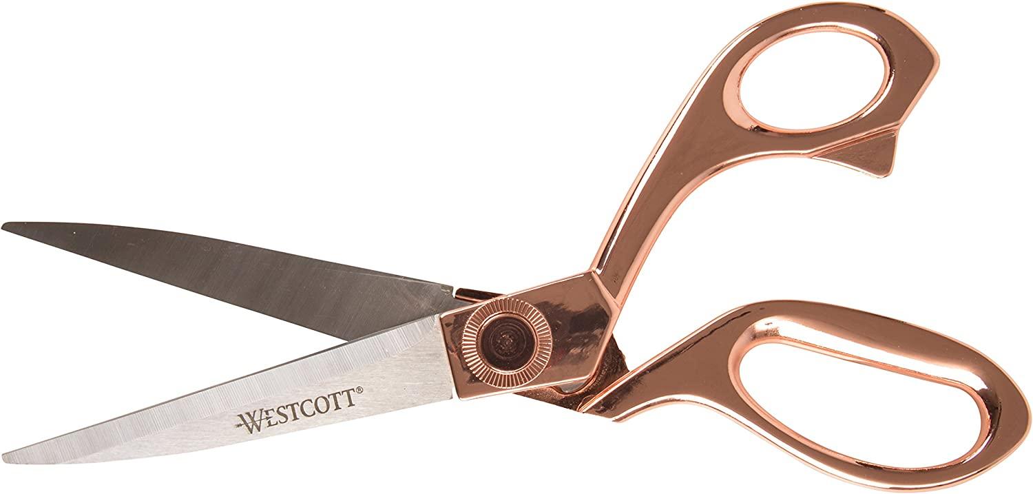 Westcott 16968 8-Inch Stainless Steel Rose Gold Scissors For Office and  Home Rose Gold Finish Single
