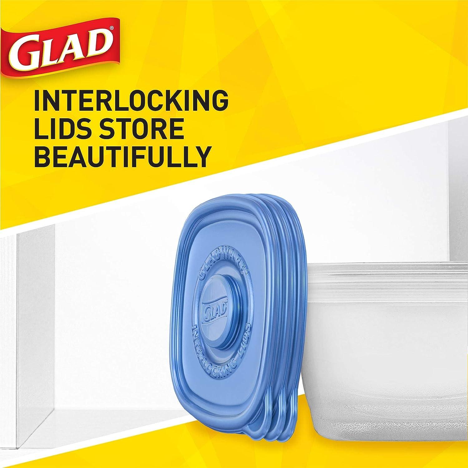 GladWare Entrée Food Storage Containers with Glad Lock Tight Seal | BPA  Free | Medium Square Plastic Containers Hold Up to 25 Ounces of Food, 5  Count