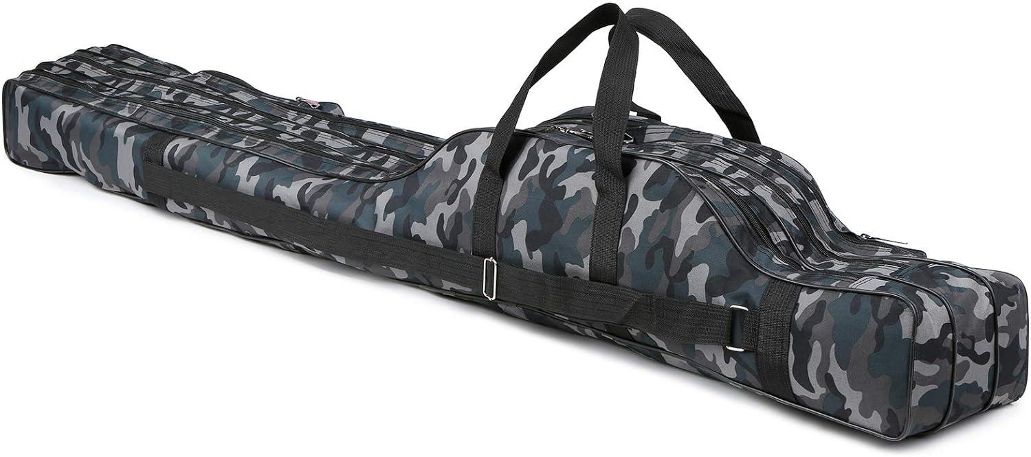 Lixada Fishing Bag Case, Spacious Compartment for Rod, Reel, and Tackle  Box, Nonslip Handle 