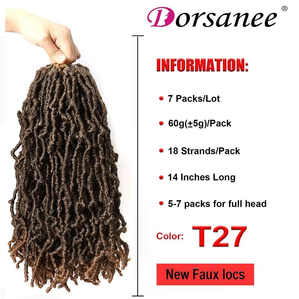36 Inch Faux Locs Crochet Hair Super Long Soft Locs Crochet Braids Hair 6  Packs/lot 95g Goddess Locs Dreadlocs Synthetic Hair Extend Pre Looped brown