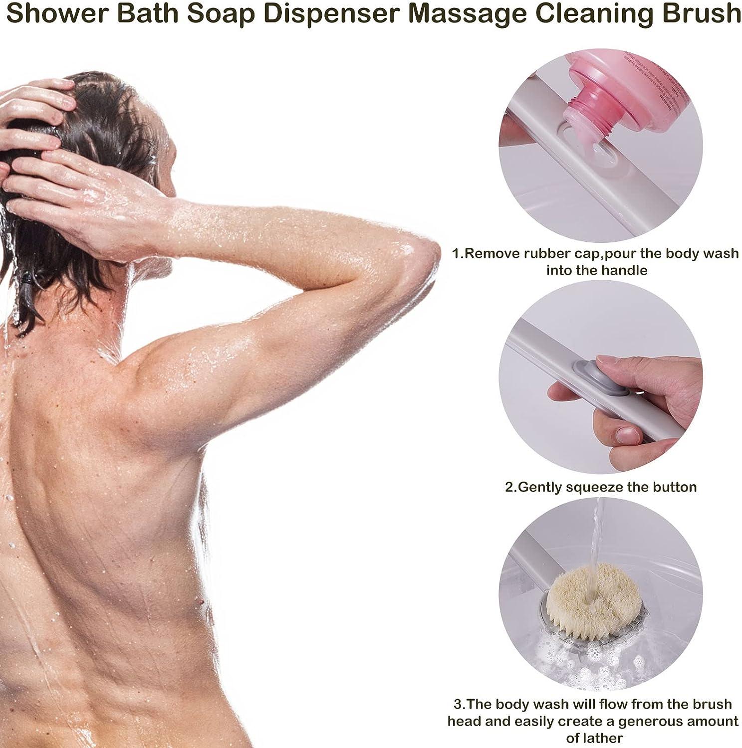 Back Brush Long Handle for Shower, Long Handled Shower Brush with Soap  Dispenser, Back Scrubber for Shower, Body Shower Sponge Scrubber Brush,  Bath