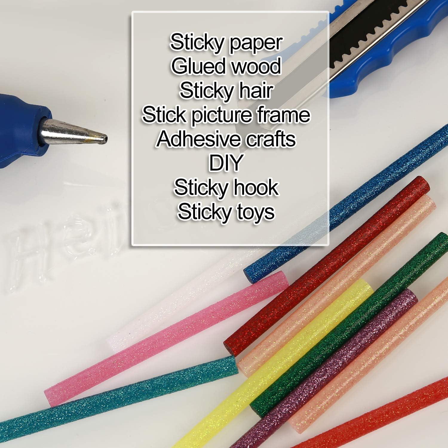 NewtonTech Mini Glitter Colorful Hot Glue Gun Sticks 150PCS,15 Colors for DIY Art Craft, Wood Glass Card Fabric Plastic School DIY Sealing Projects