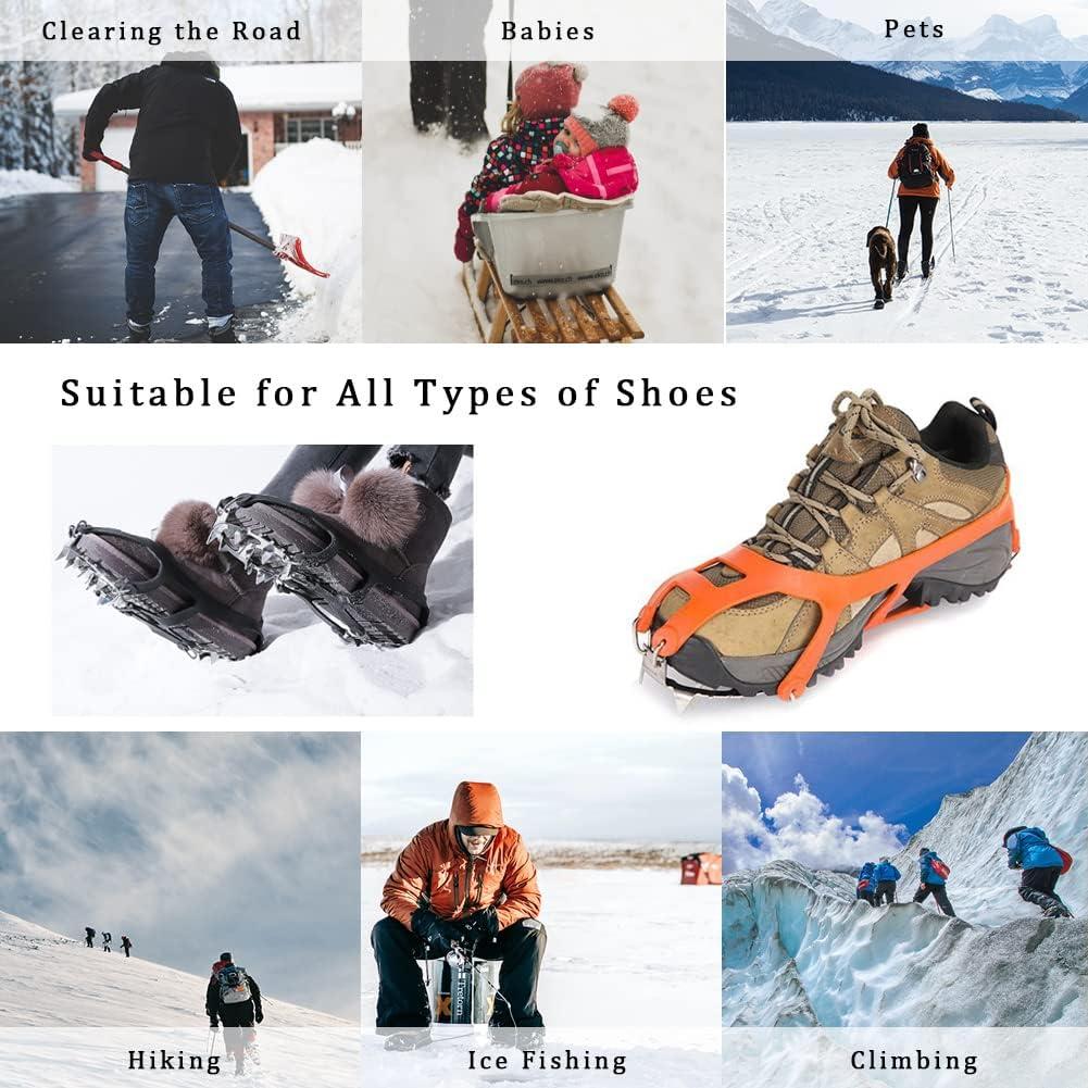 LAXSF Crampons Ice Cleats for Shoes and Boots - Traction Grips for