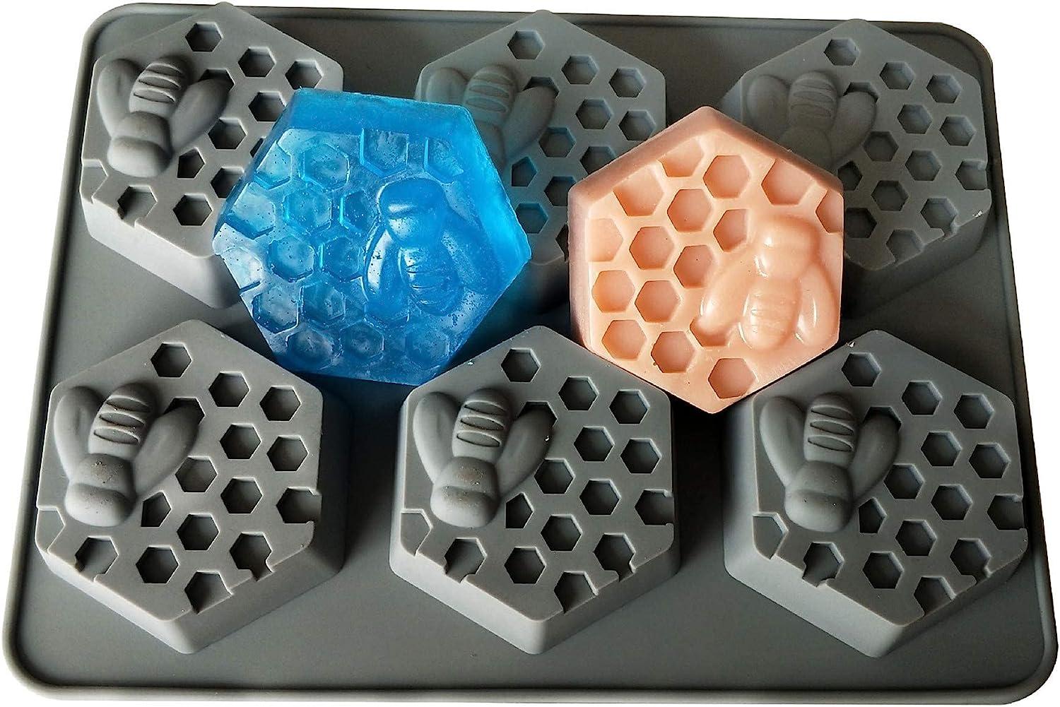  SJ 3D Bee Silicone Molds, Honeycomb Molds for Soaps