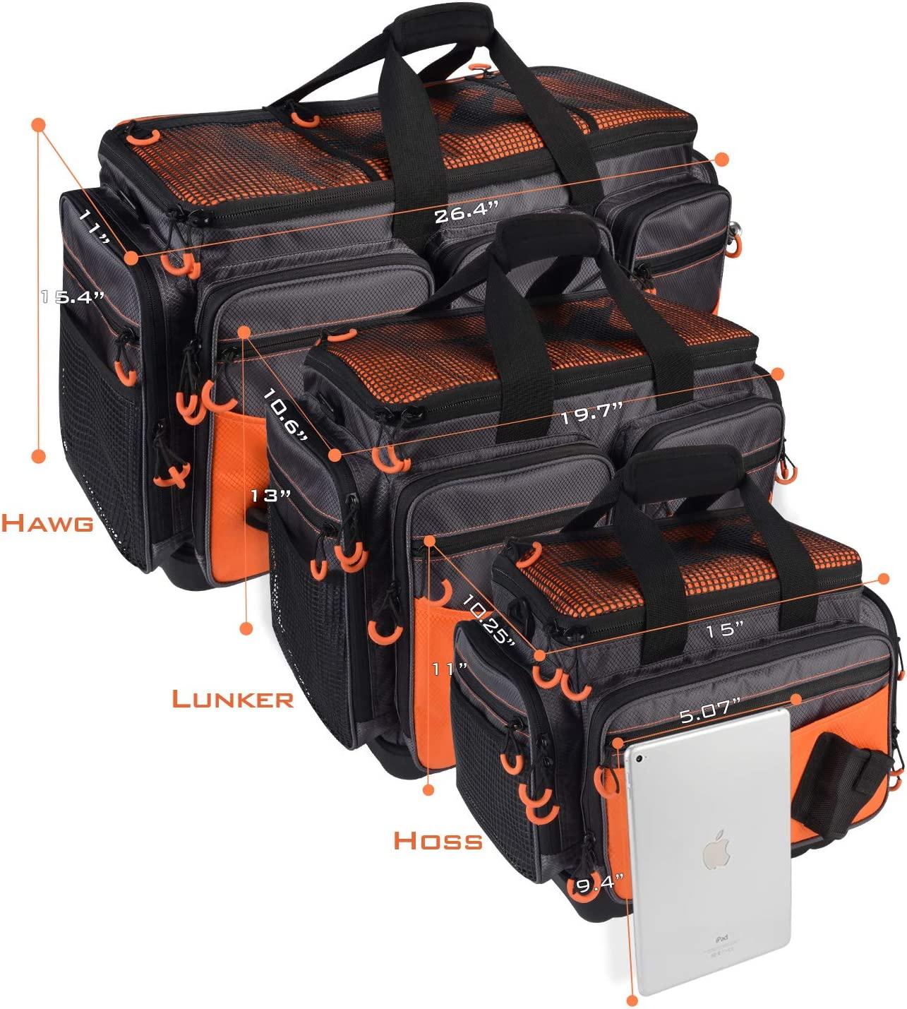  KastKing Fishing Gear & Tackle Bags - Saltwater Resistant Fishing  Bags - Fishing Tackle Storage Bags,Medium-Hoss(Without Trays,15x11x10.25  Inches),Orange : Sports & Outdoors