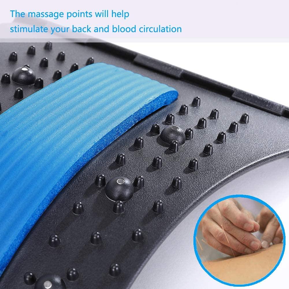 Back Stretcher,Multi-Level Back Cracking Device,Back Cracker Board for Lower  Back Pain Relief,Spinal Pain Relieve,Herniated Disc,Scoliosis Blue