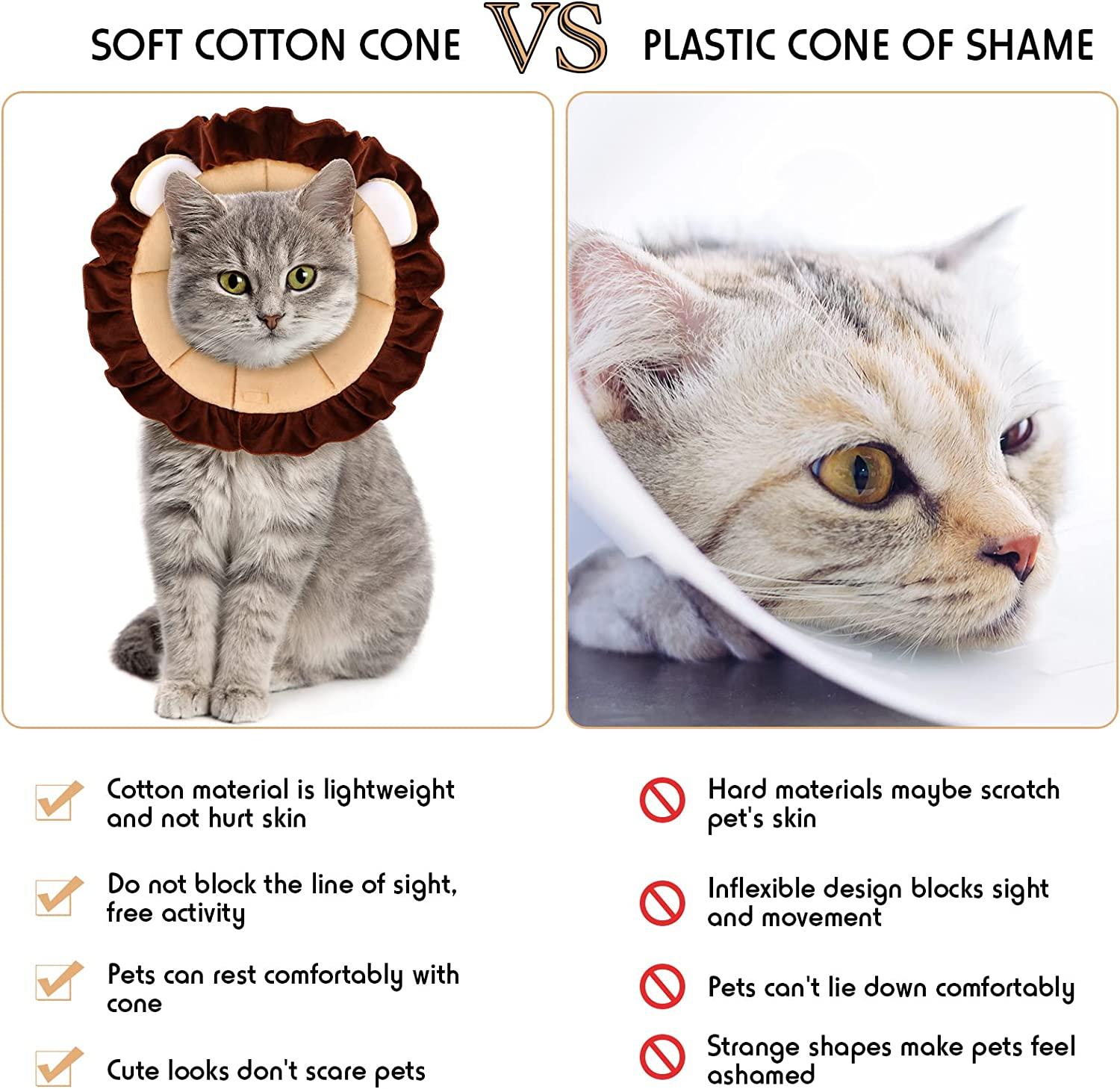 Comfortable Dog Cone Collar Prevent from Licking Soft Neck Collar for Cats