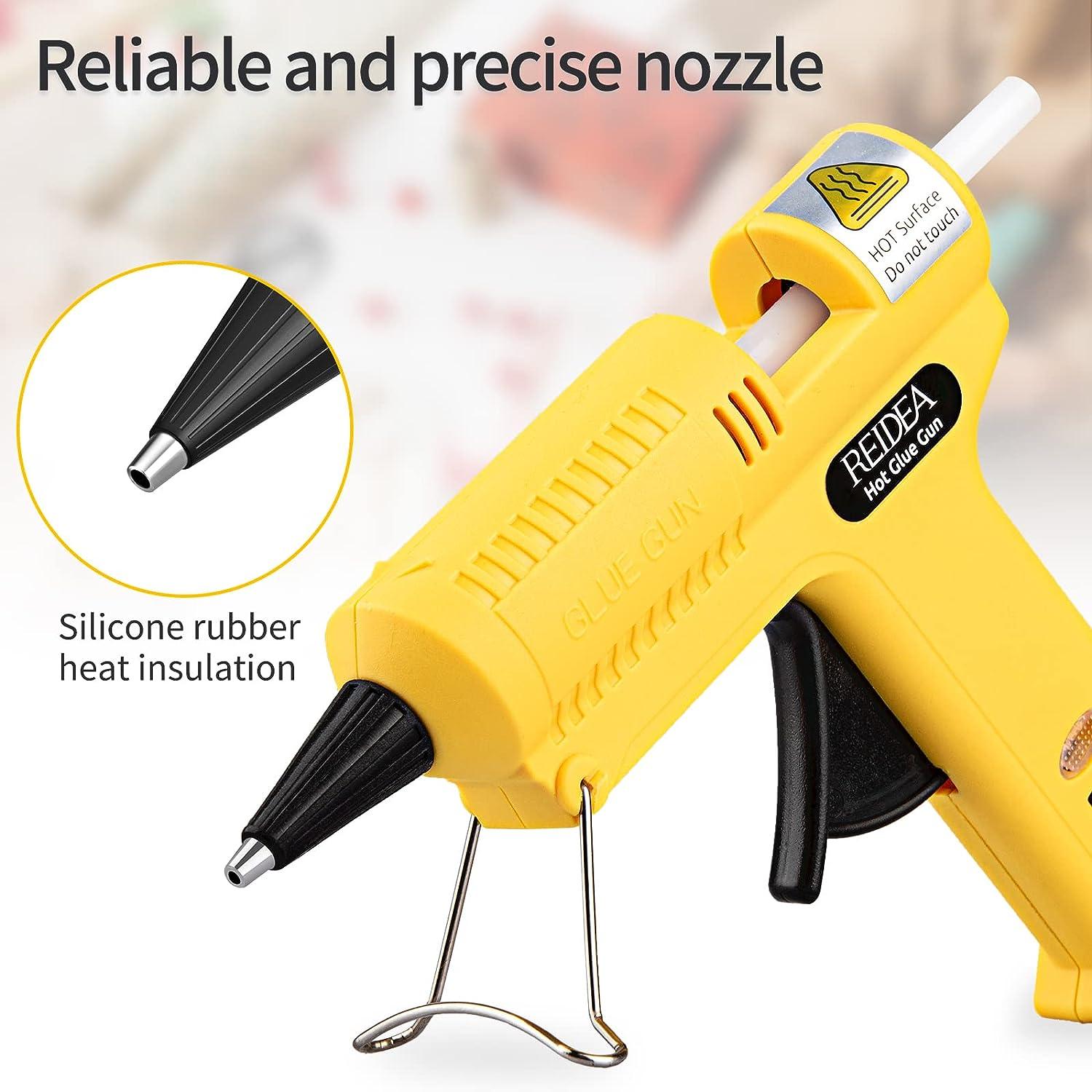 REIDEA Mini Hot Glue Gun Fast Heating with Support Kickstand for DIY Arts &  Crafts Projects Home Repairs Card Plastic Wood Glass Fabric Yellow