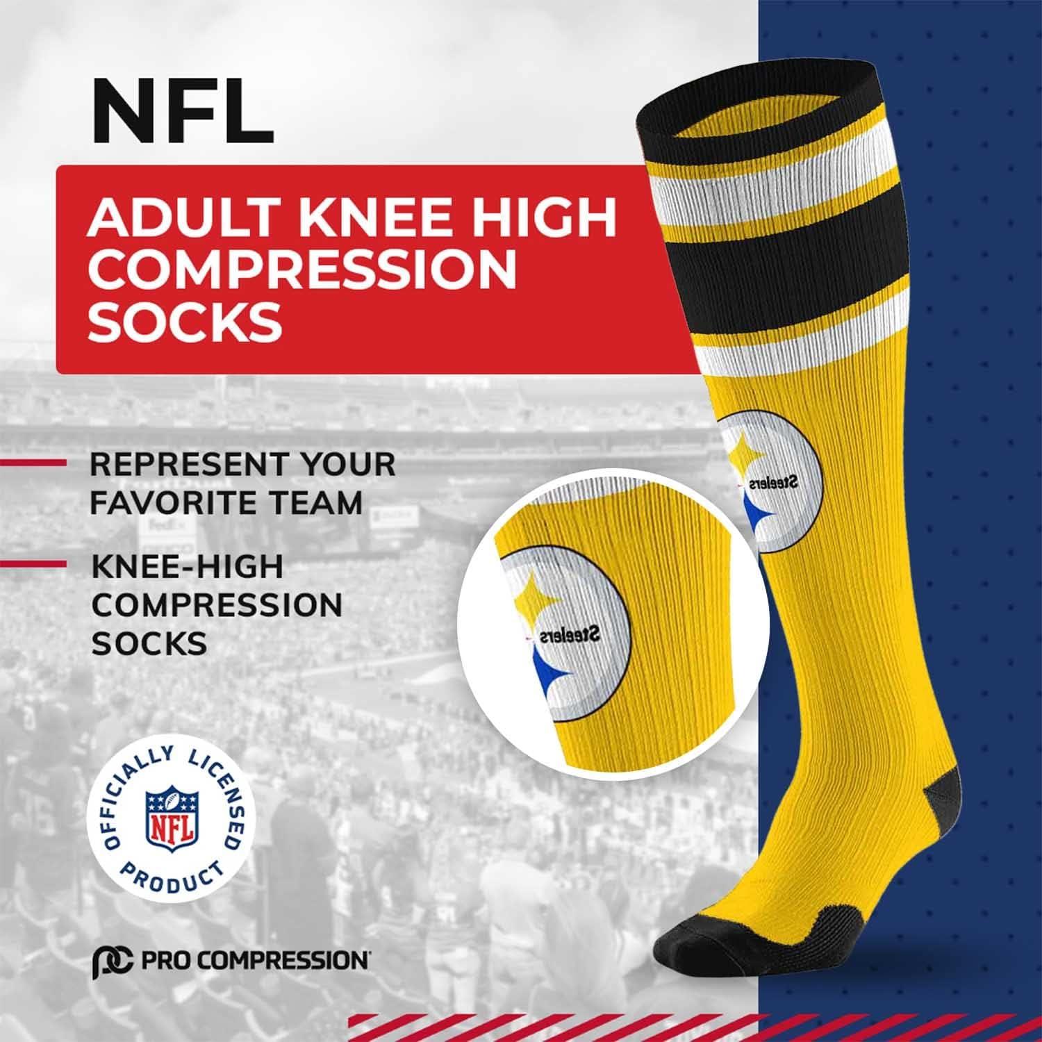 NFL Knee High Compression Socks for Circulation - Men and Women