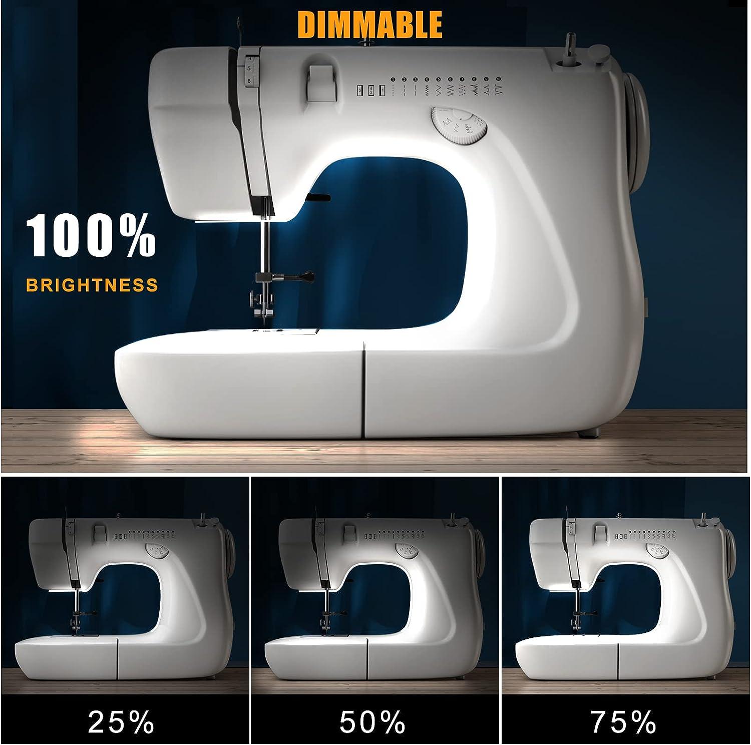 Tatazone COB Sewing Machine Light with Touch Dimmer 6500K Dimmable Uniform  Sewing Machine Light Strip Flexible 144 LEDs Sewing Light for Brother  Janome Babylock Pfaff-No Charger 6500K-No Charger-1 pcs