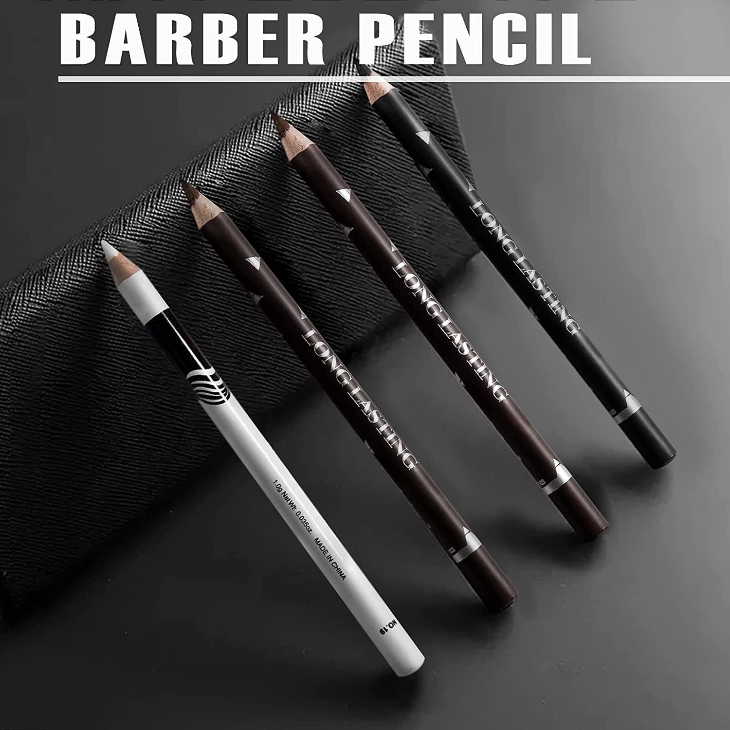NewBang 8 Pieces White Barber Pencil Set Edge Hairline Razor Trace Pencils  Beard Guide Beard Hairline Outliner and Beard Shaping Pencils(6pcs Barber