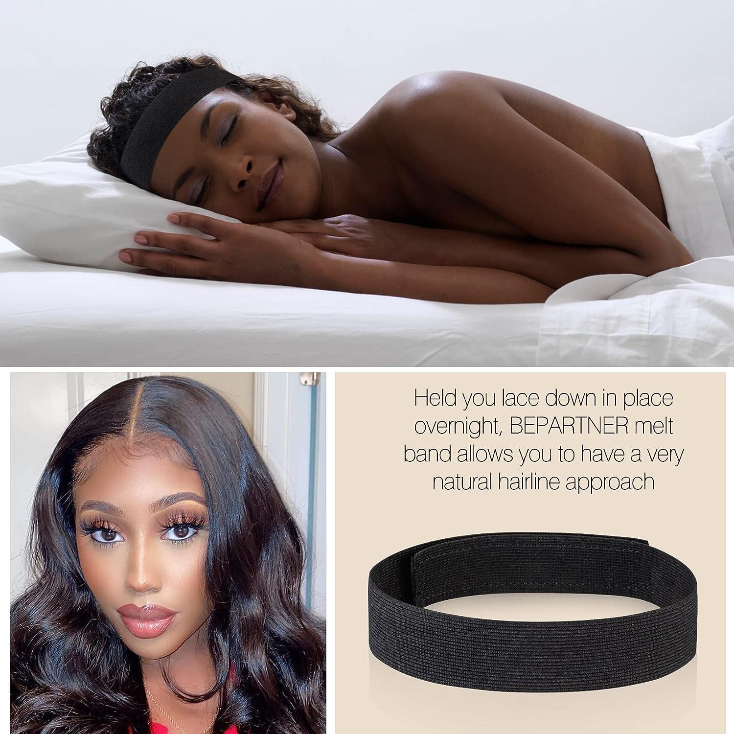 L.EASTAIR Melting Band Elastic Band for Wigs Edges, Elastic Band for Lace  Frontal Melt, Adjustable Edge Control Band for Wigs Wig Grip For Black Women