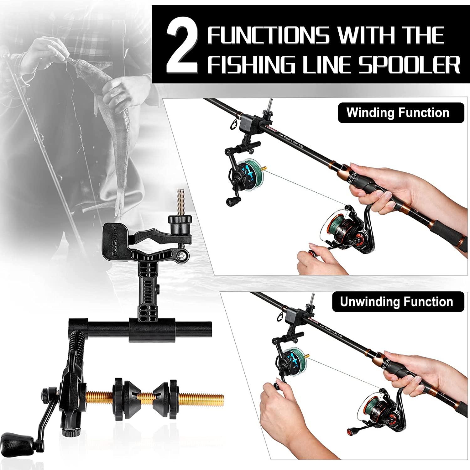 PLUSINNO Fishing Line Spooler with Unwinding Function, Fishing line  Spooling Station Versatile for Both Thick & Thin Rods, Works with Spinning  Reel, Cast Reel Without Line Twist Fishing Rod Clamp Spooler