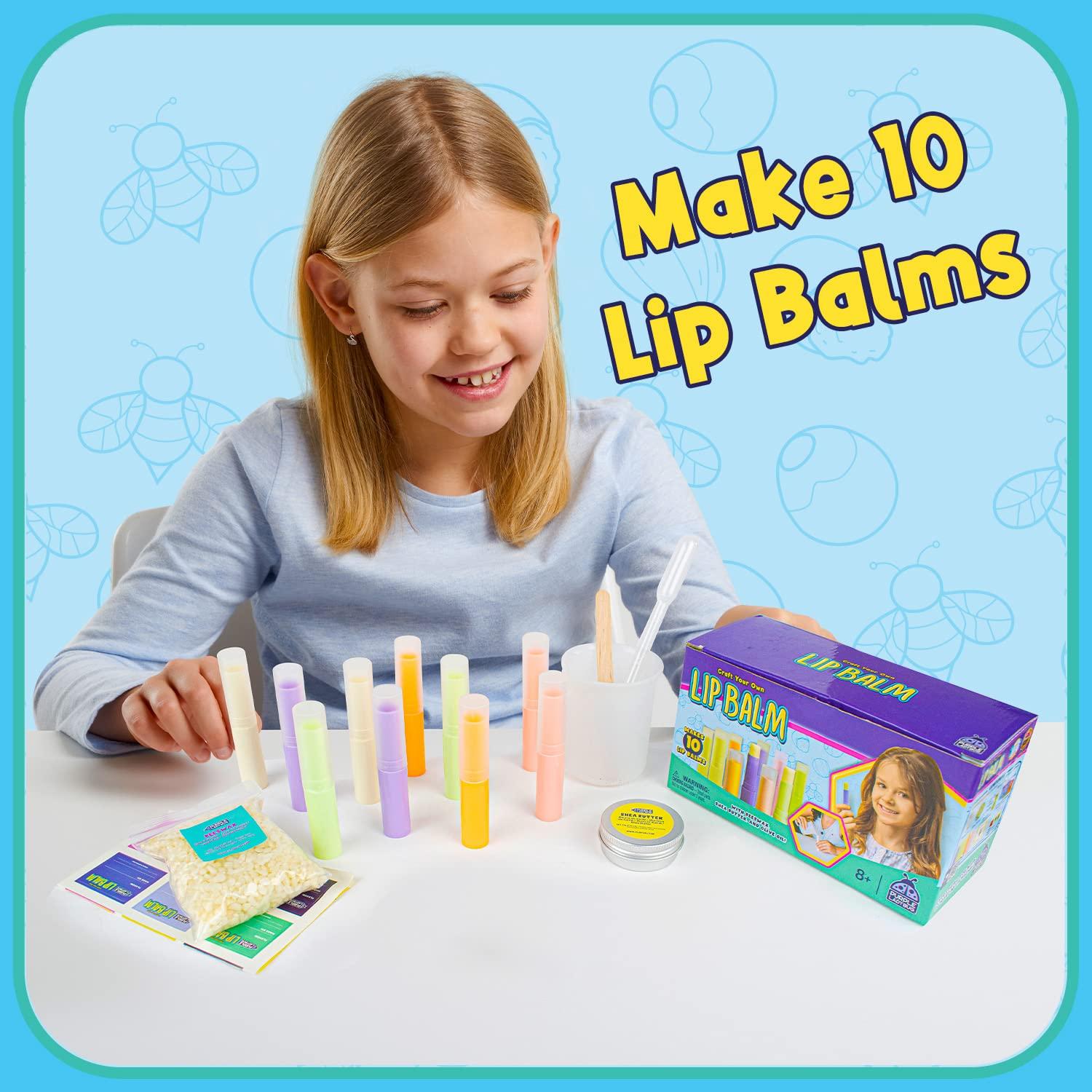 PURPLE LADYBUG Kids Lip Balm Making Kit with Natural Ingredients - Great 8  Year Old Girl Gifts