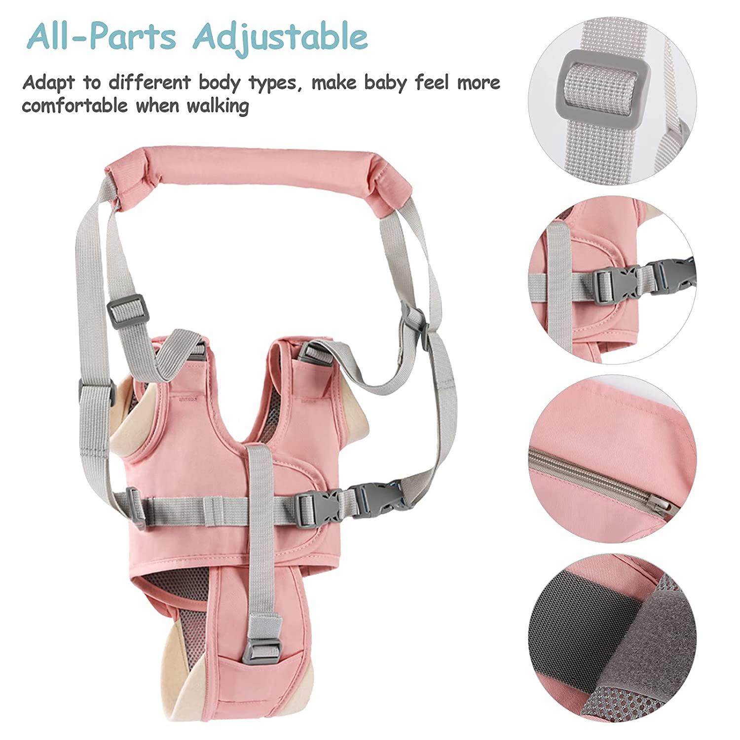 Panitay Handheld Baby Walking Harness Adjustable Toddler Walking Assistant  Baby Walker Assistant Belt with 4 Pairs Baby Knee Pads for Crawling 4 Pairs  Non Slip Toddler Socks Grips, 7-24 Months Old