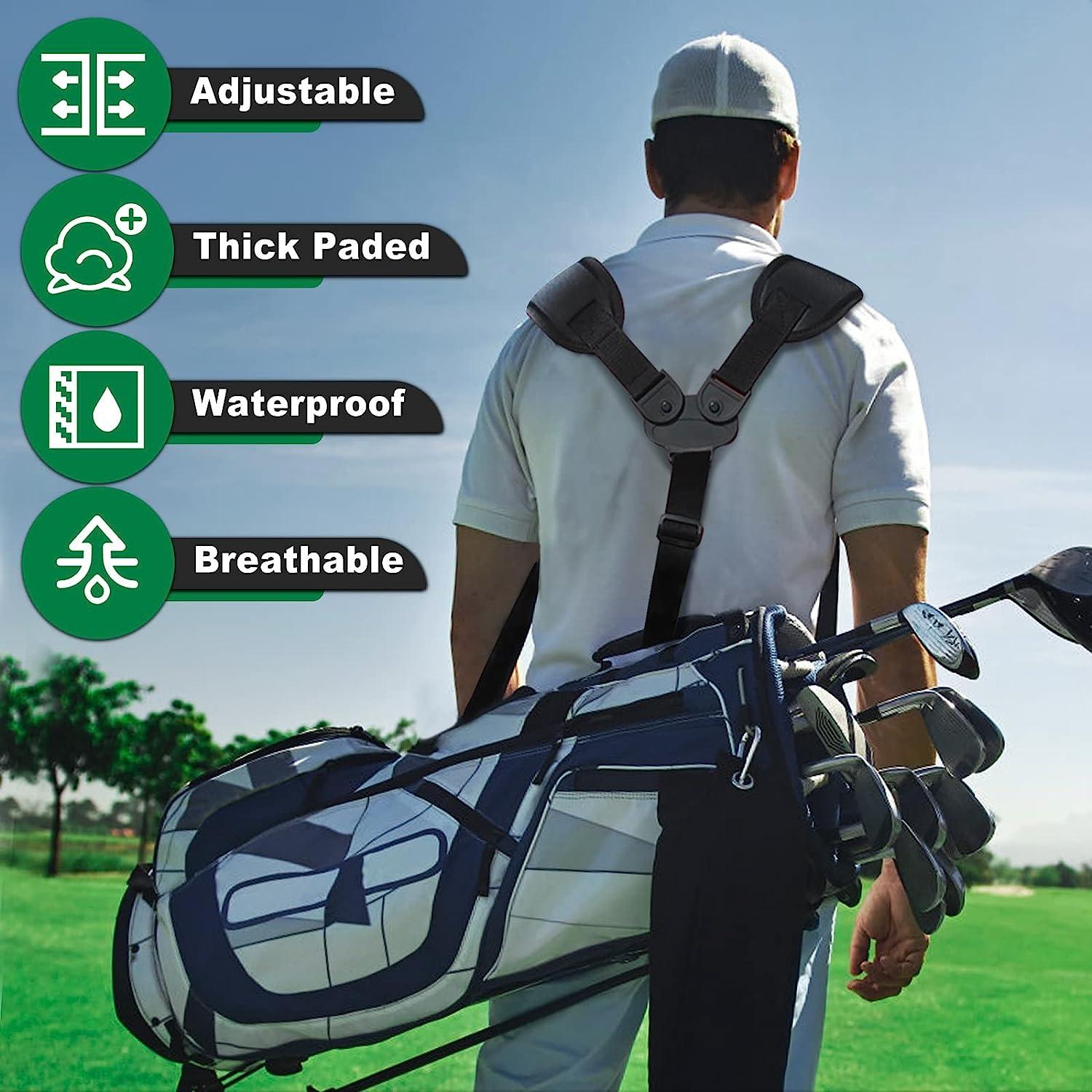 BIG TEETH Golf Bag Straps Swivel Backpack Straps Golf Bag Double Strap, Backpack  Straps Replacement Adjustable Thick Padded Bag Strap, Universal Comfort  Easy Installation 2 Buckle Connected Black