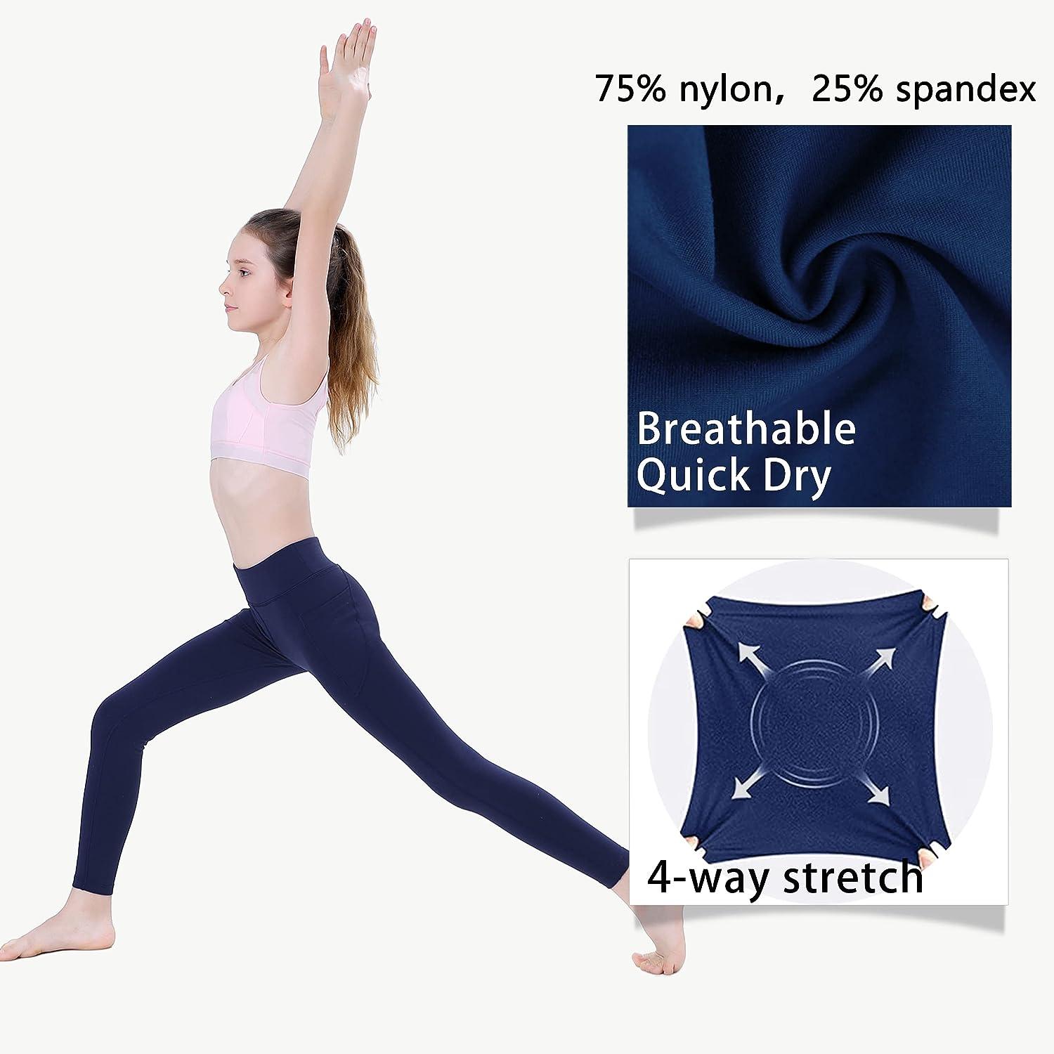  Workout Leggings For Girls Compression Yoga Pants For 13  Years Old Teen Girls Navy Blue Leggins For Volleyball Basketball