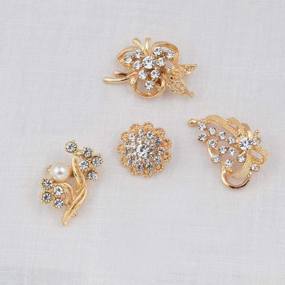 Ezing Lot 24pc Shining Rhinestone Crystal Brooches Pins DIY Wedding Bouquet  Kit  Review 