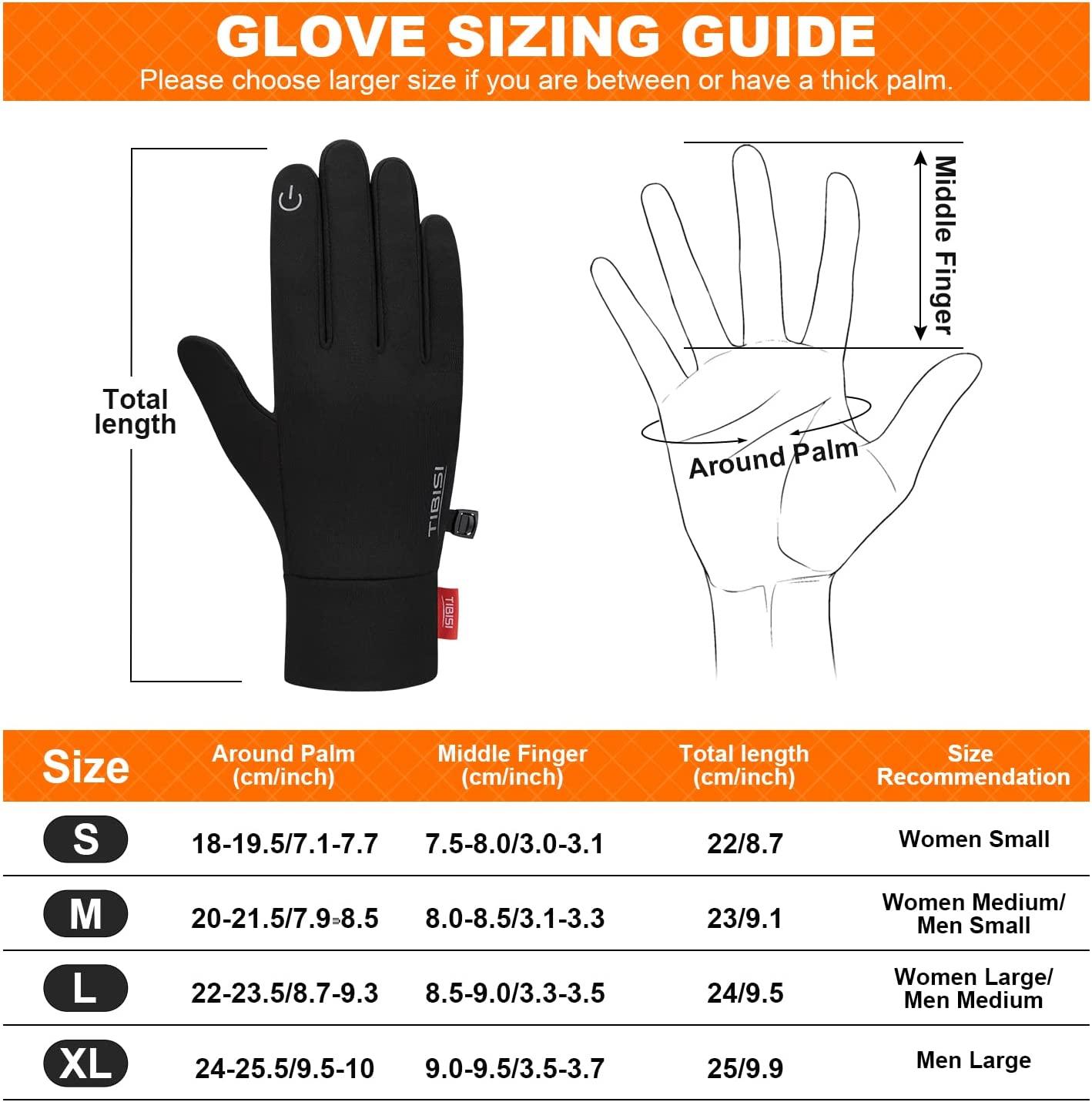 Tmani Winter Gloves Women Men, Touchscreen Thermal Thin Liner Running  Gloves Lightweight Walking Anti-Slip Mens Gloves for Skiing Gardening  Driving Gloves TM02-BLACK Large