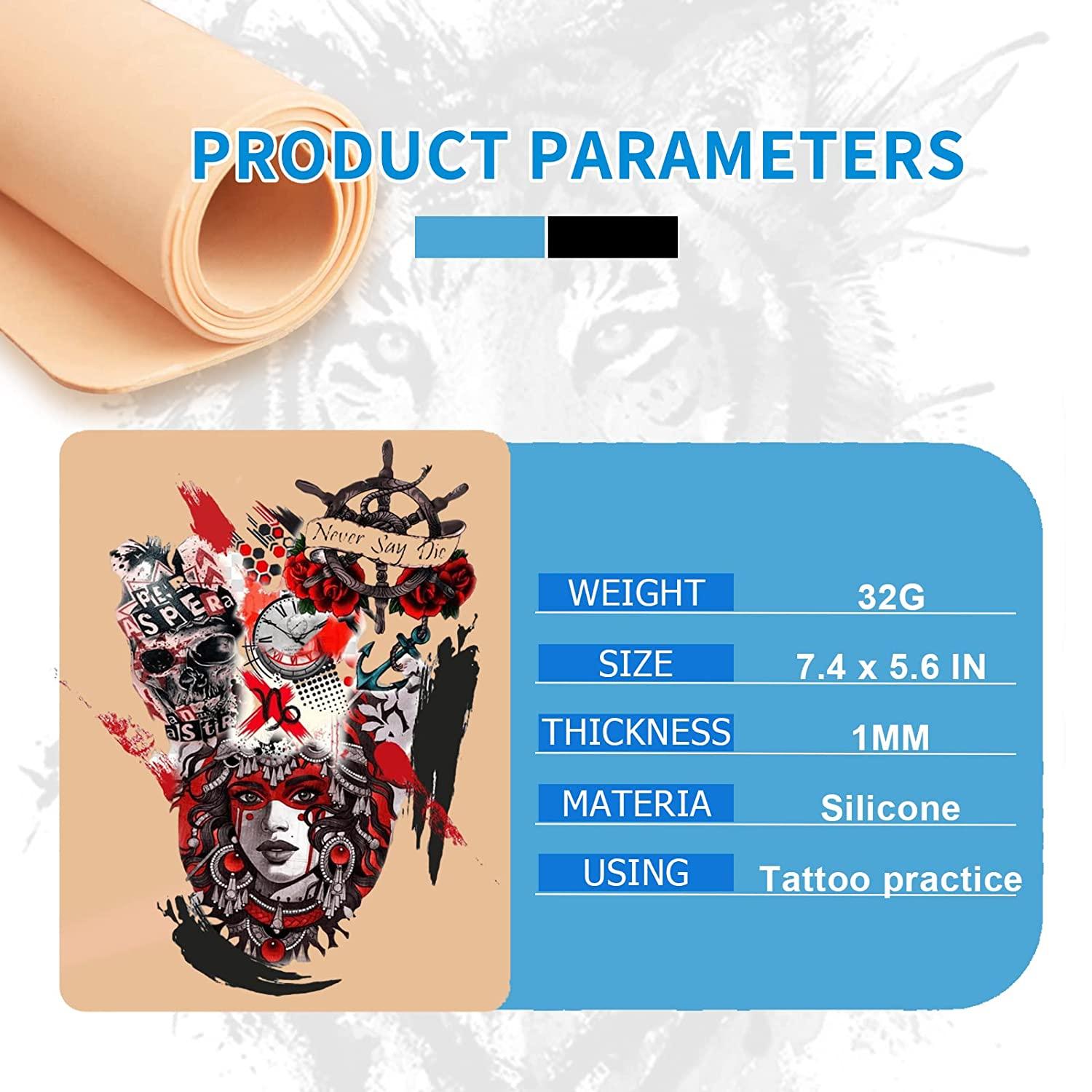 Tattoo Practice Skins - Makup Practice Double sided Blank Skins 19cm x  14.5cm AUS Seller