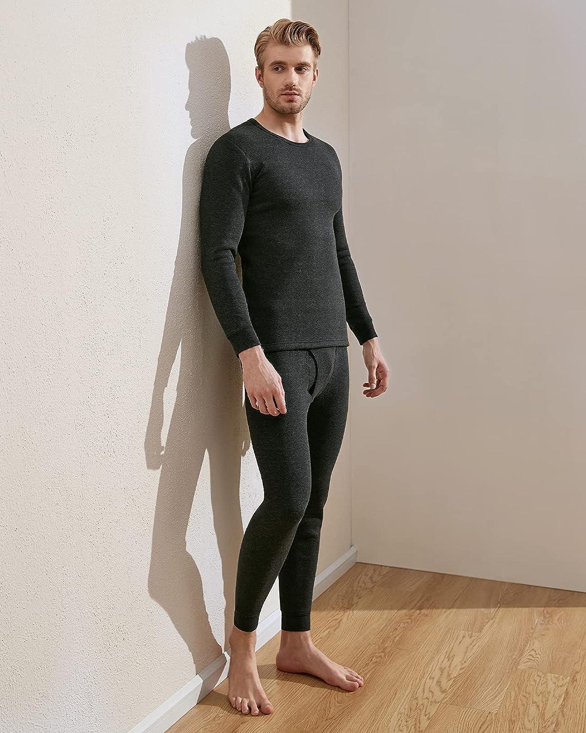 LAPASA Thermal Underwear for Men Long John Set Fleece Lined Base