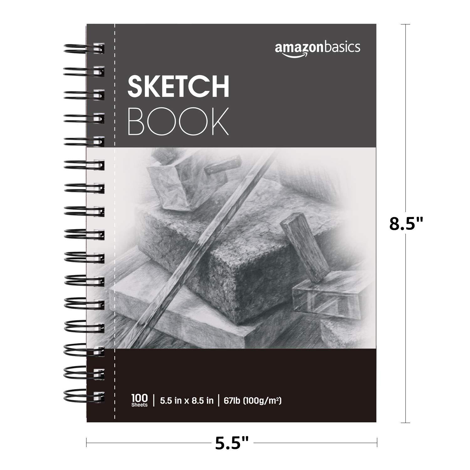 Basics Sketch Pad, 5.5x8.5, 67 lb. / 100 gsm, 100 Sheets, White  5.5x8.5 Sketch Pad