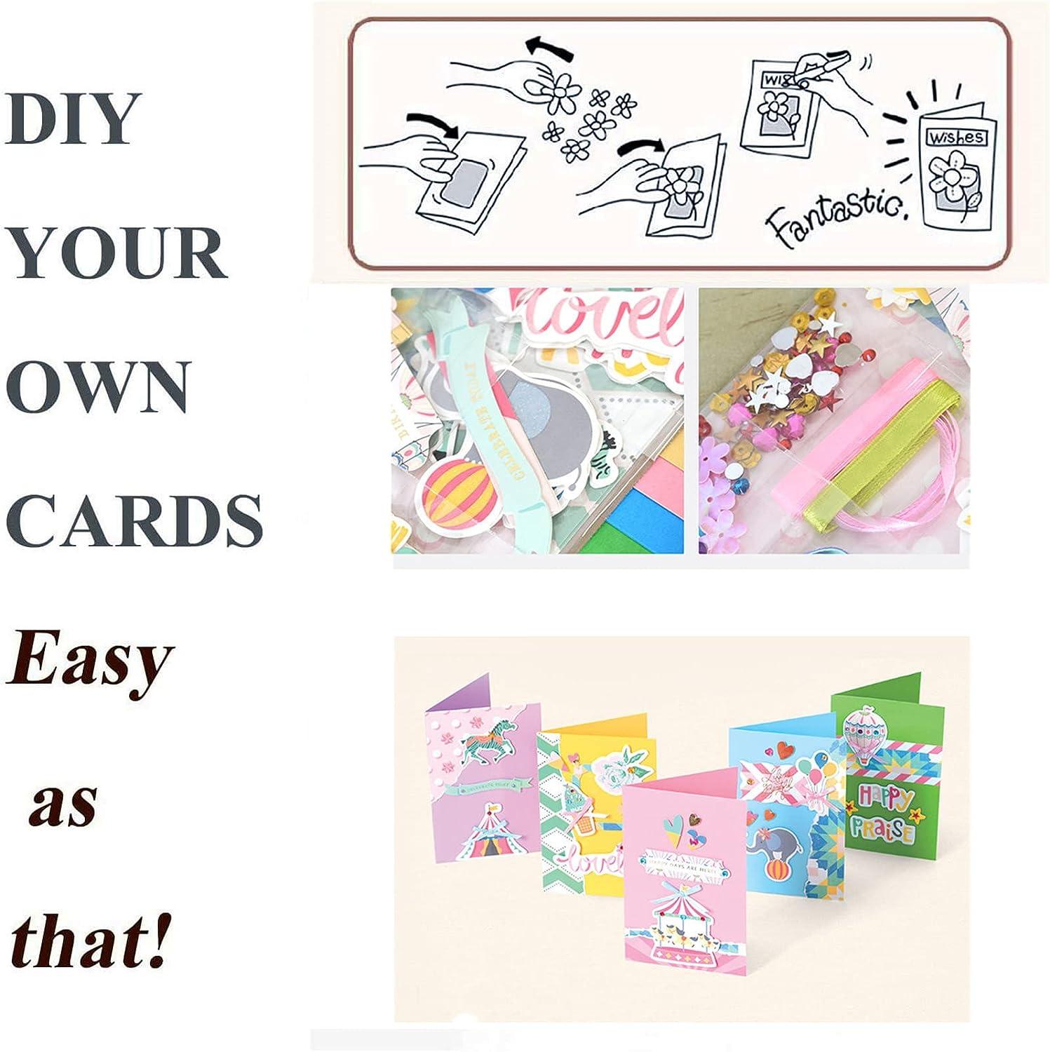 Gigicloud Paper Card Making Kits, Handmade Greeting Card Kits DIY Card Making Material Set Colorful Card Making Set for Birthday, Thanksgiving