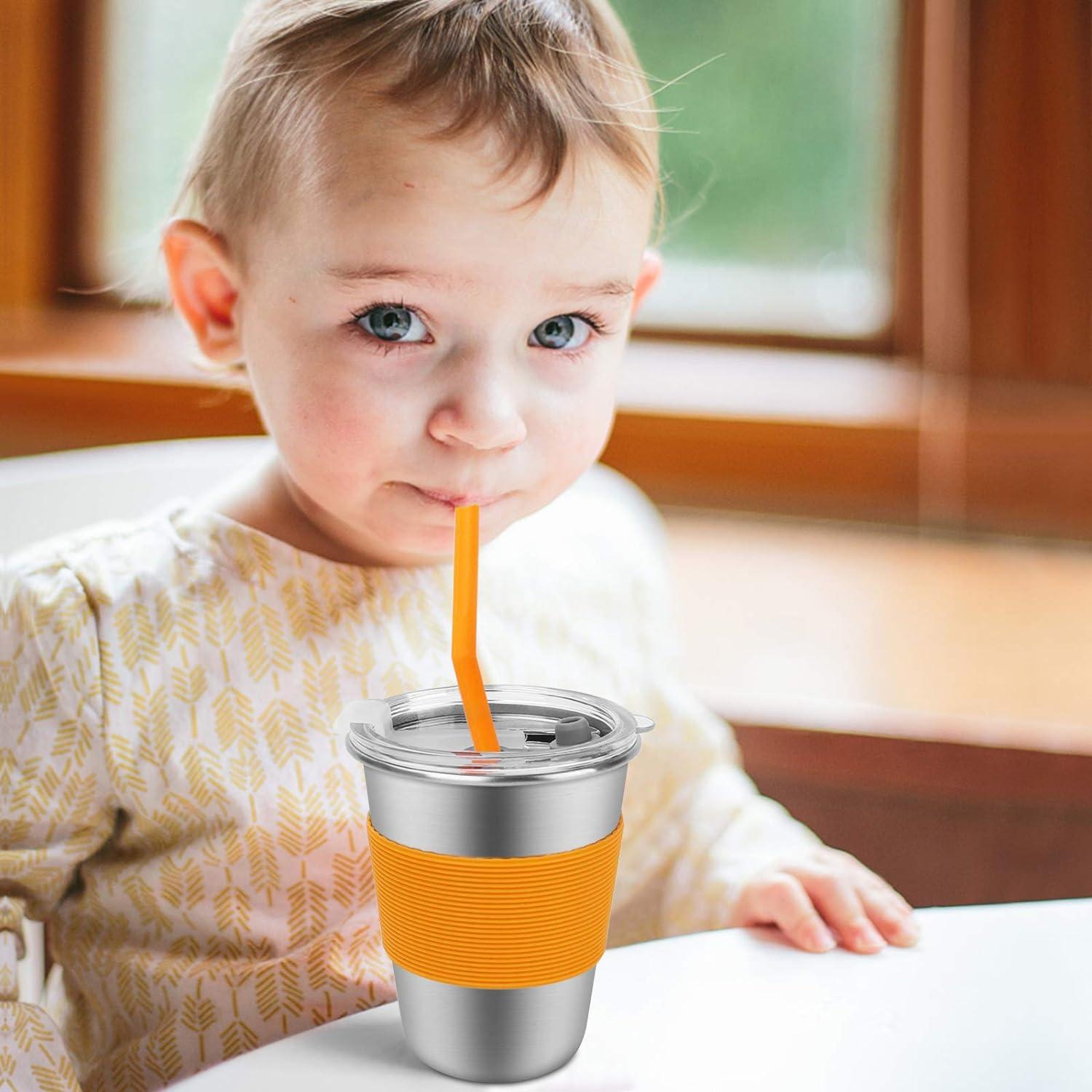 Kids Travel Cup, Spill Proof Drinking Cups with Straw