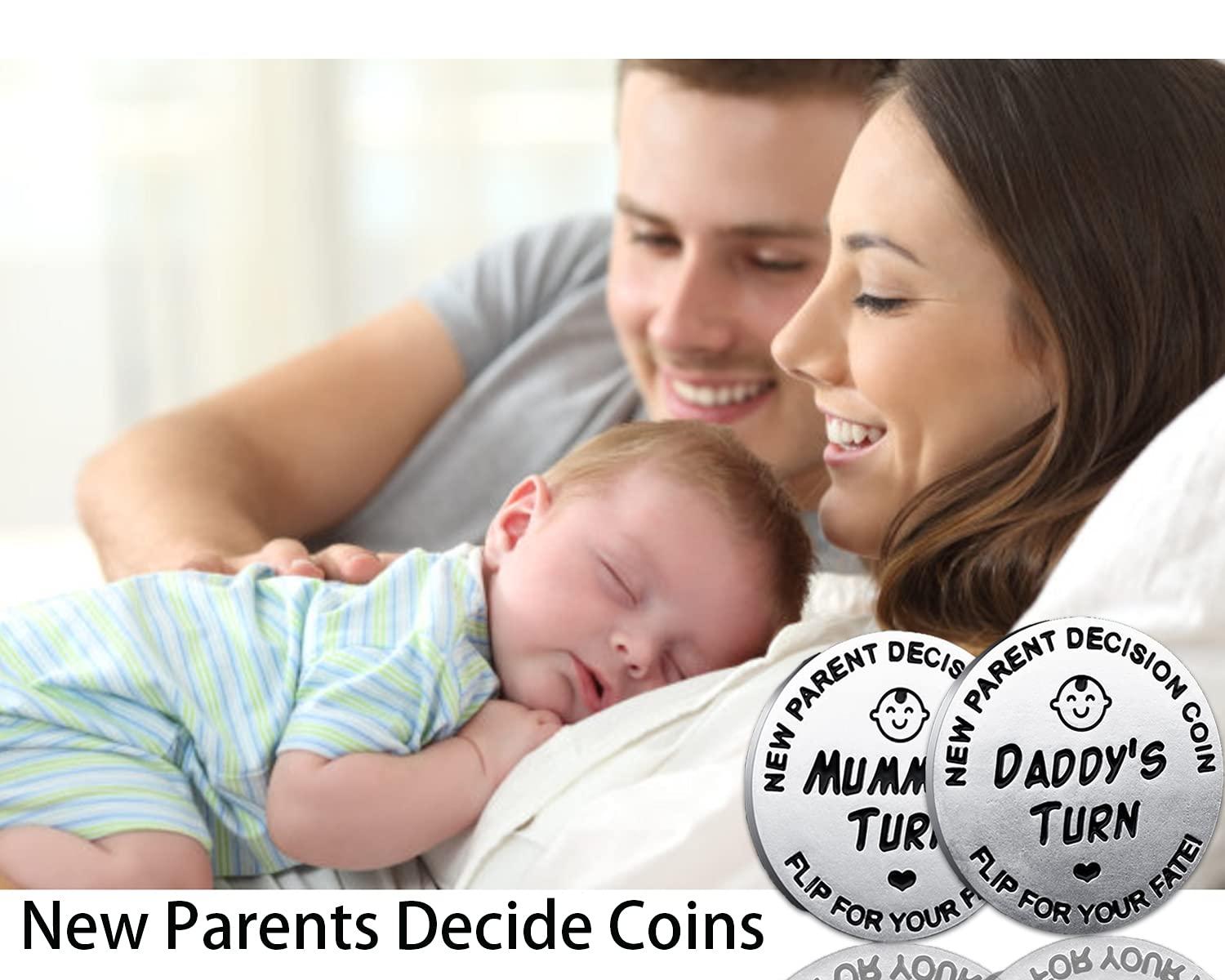 Funny Parents Decision Coin,Gifts for Mom Dad, Newborn Baby Gifts, Newborn  Baby