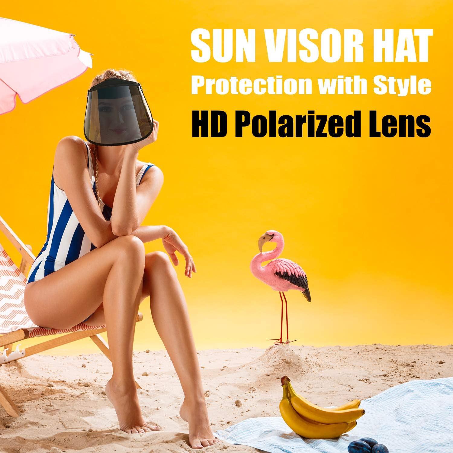 TRIKTON Sun Visor Hat with HD Polarized Lens, Protection Anti-UV Visor,  Adjustable Sweatband, Outdoors, Golf, Tennis, Beach, Fishing, Sailing,  Boating, Kayak, Paddle Board, Hiking, Walking