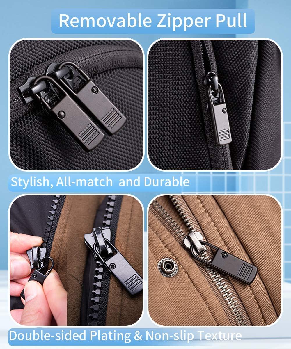 Zipper Pull Replacement, Detachable Zipper Pull Tabs Zipper Repair Kit for  Luggage Clothing Jackets Backpacks Boots