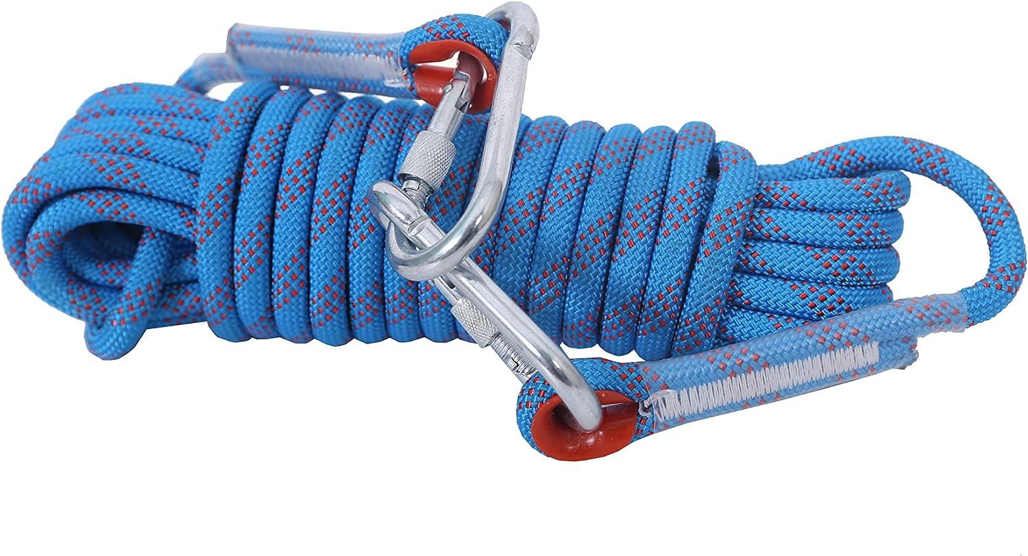 ZRGJD Climbing Rope 10mm/16mm 32ft 50ft 65ft Escape Rope for Outdoor Ice  Climbing Equipment Eascape Rope Rappelling Rope with Cloth Gloves Blue 16mm  65ft