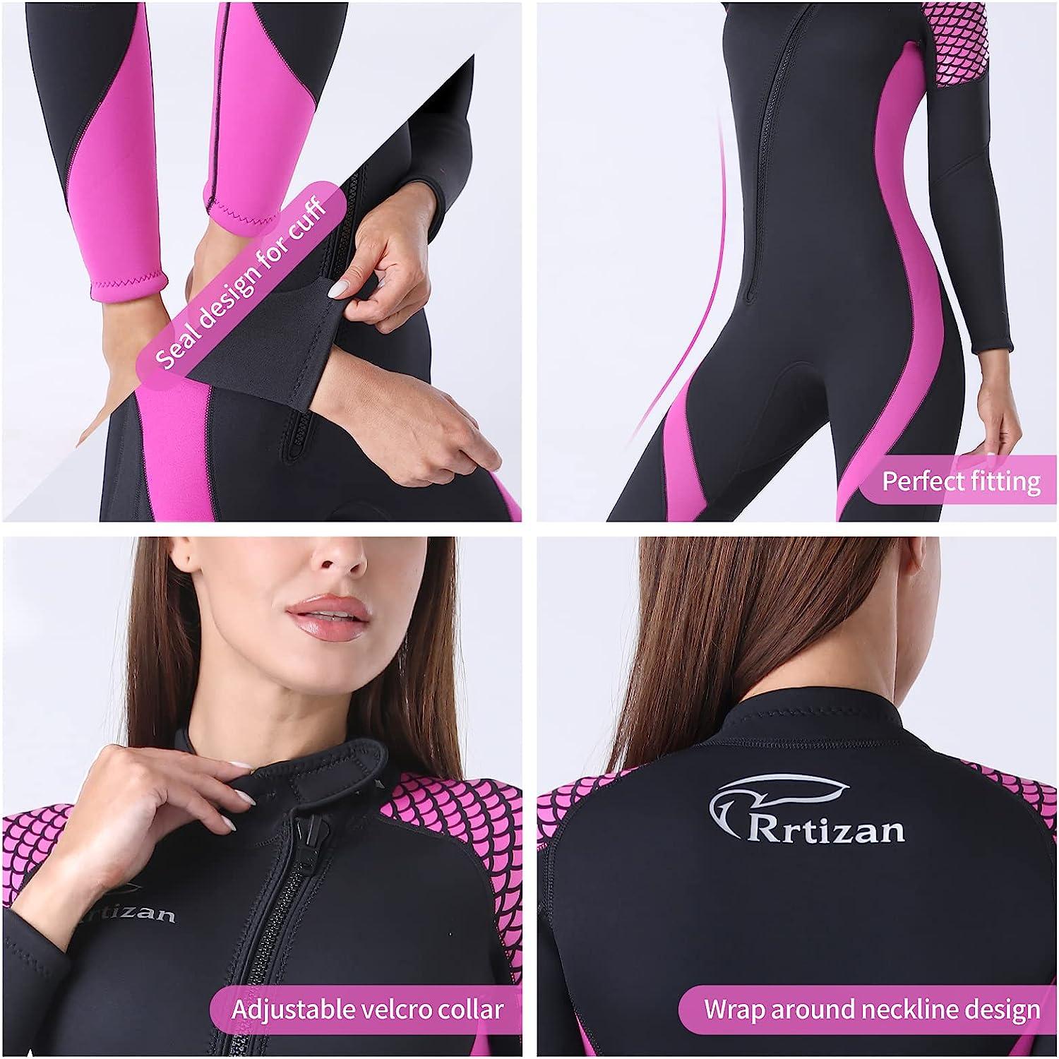 Rrtizan Wetsuit Women, 3mm Skin Protection Wet Suits for Women in Cold  Water, Warm Full Body Diving Suit for Diving Surfing Swimming Medium