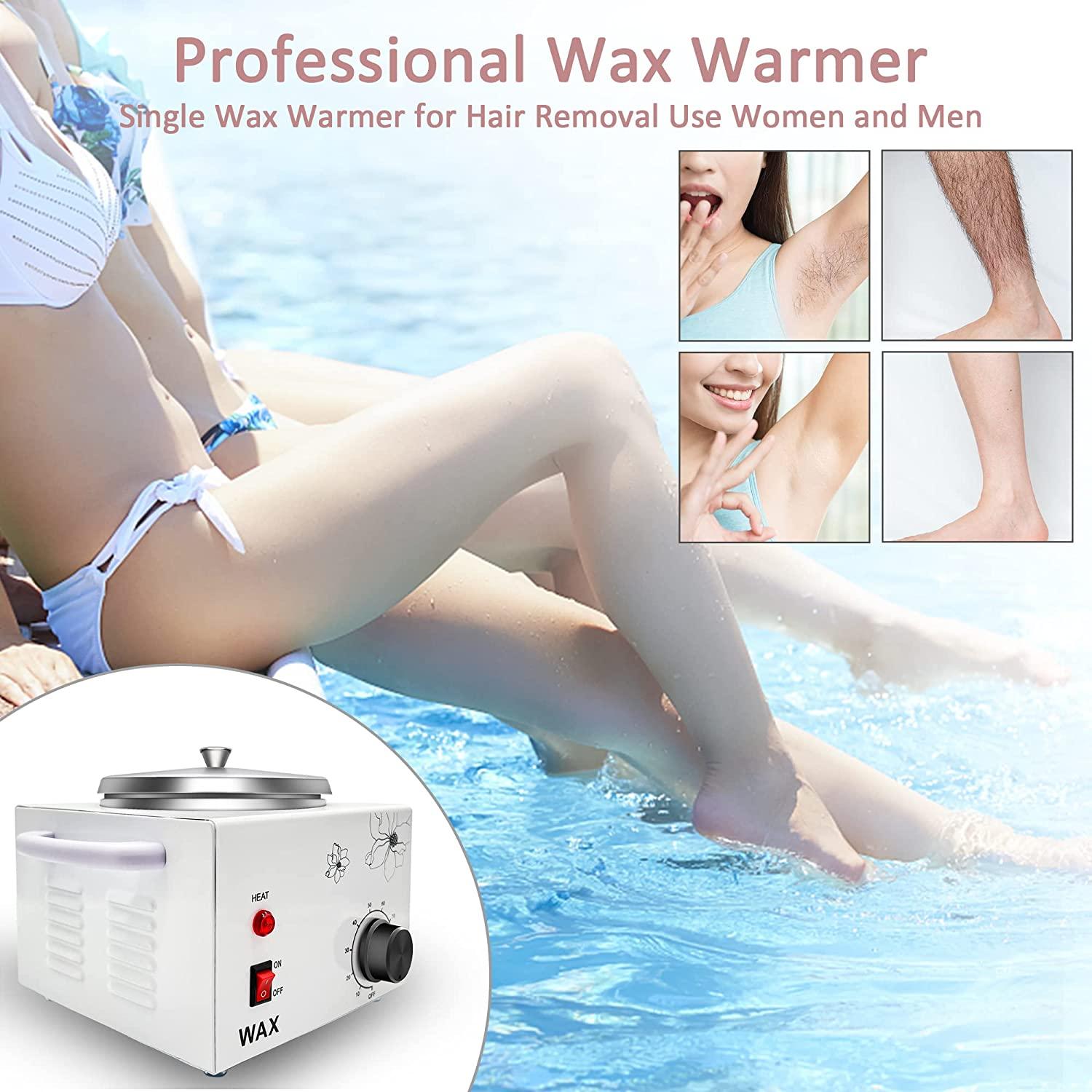  Single Wax Warmer Professional Electric Wax Heater for Hair  Removal- Wax Pot with 50pcs Wax Sticks Heat up Quickly & Fahrenheit Dial,  Paraffin Facial Skin Body SPA Salon Equipment 