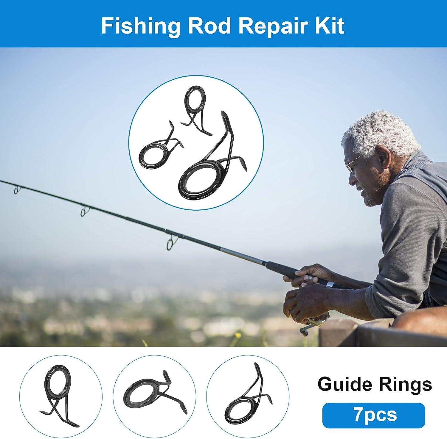 Fishing Rod Guide Set, Durable Repair Ceramic Stainless Steel ,Replacement  Rings for Building Component Fishing Accessories 