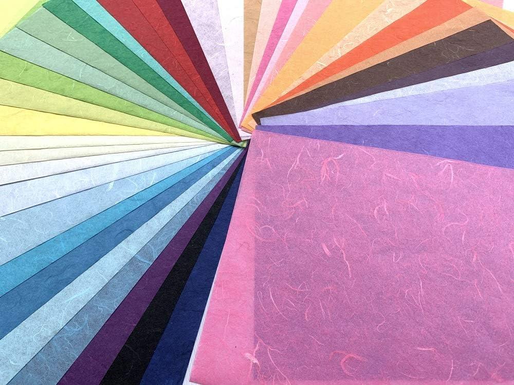 50 Sheets Mixed Colors A4 Sheets Thin Mulberry Paper Sheets Art